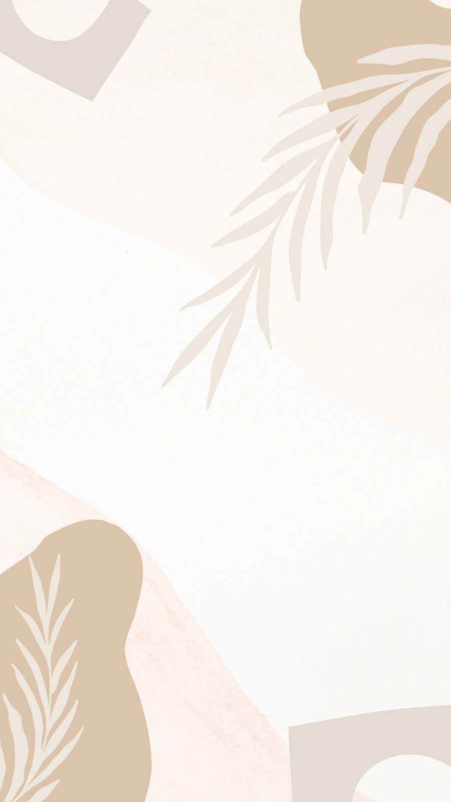 Blätter, Abstrakte Formen, Boho, Beige, Pastell, HD, Handy-Hintergrund im Hochformat