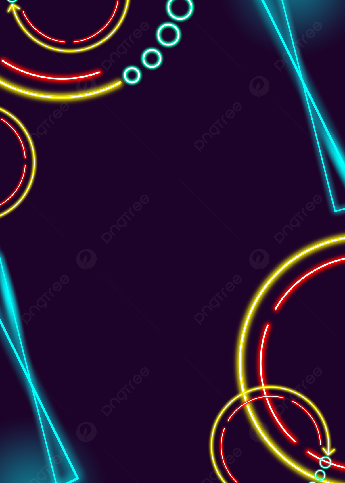 Neonkreise, Linien, Dunkellila, Gelb, Türkis, Full HD, iPad-Hintergrundbild