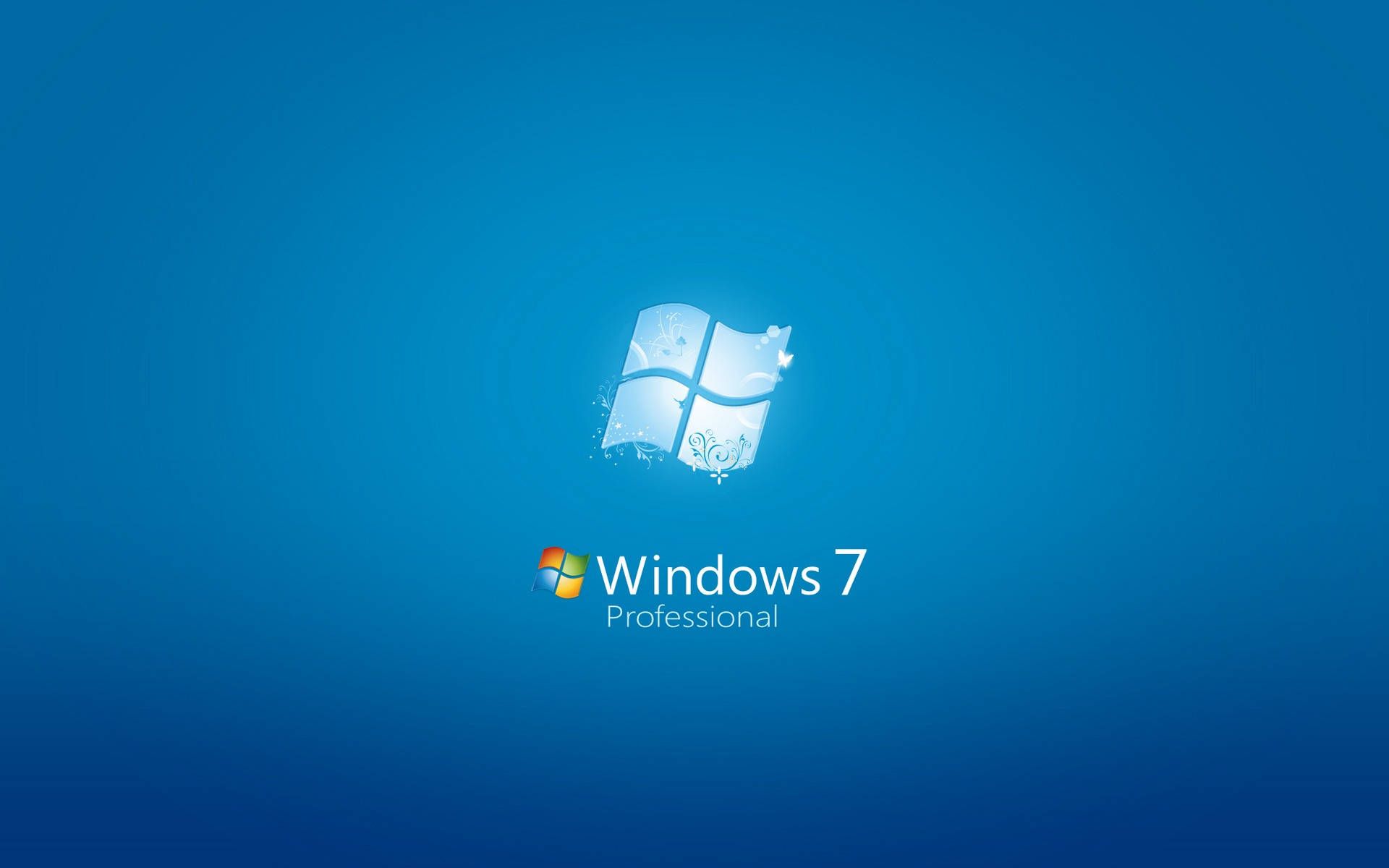 Windows 7 Professional, Windows-Logo, Blau, Minimalistisch, Full HD, Breitbild-Hintergrundbild