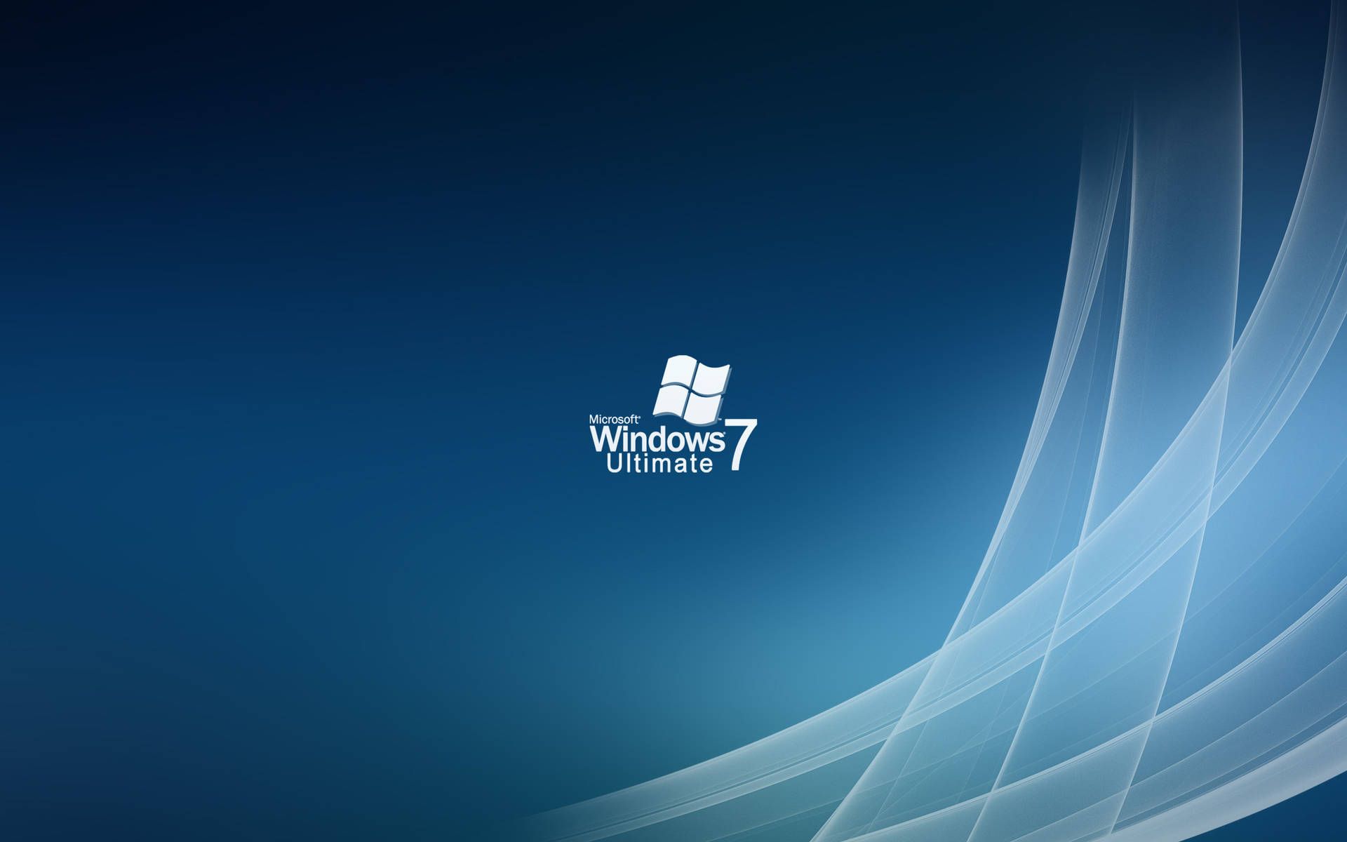 Windows 7 Ultimate, Windows-Logo, Dunkelblau, Lichtbögen, Full-HD-Hintergrundbild für PC