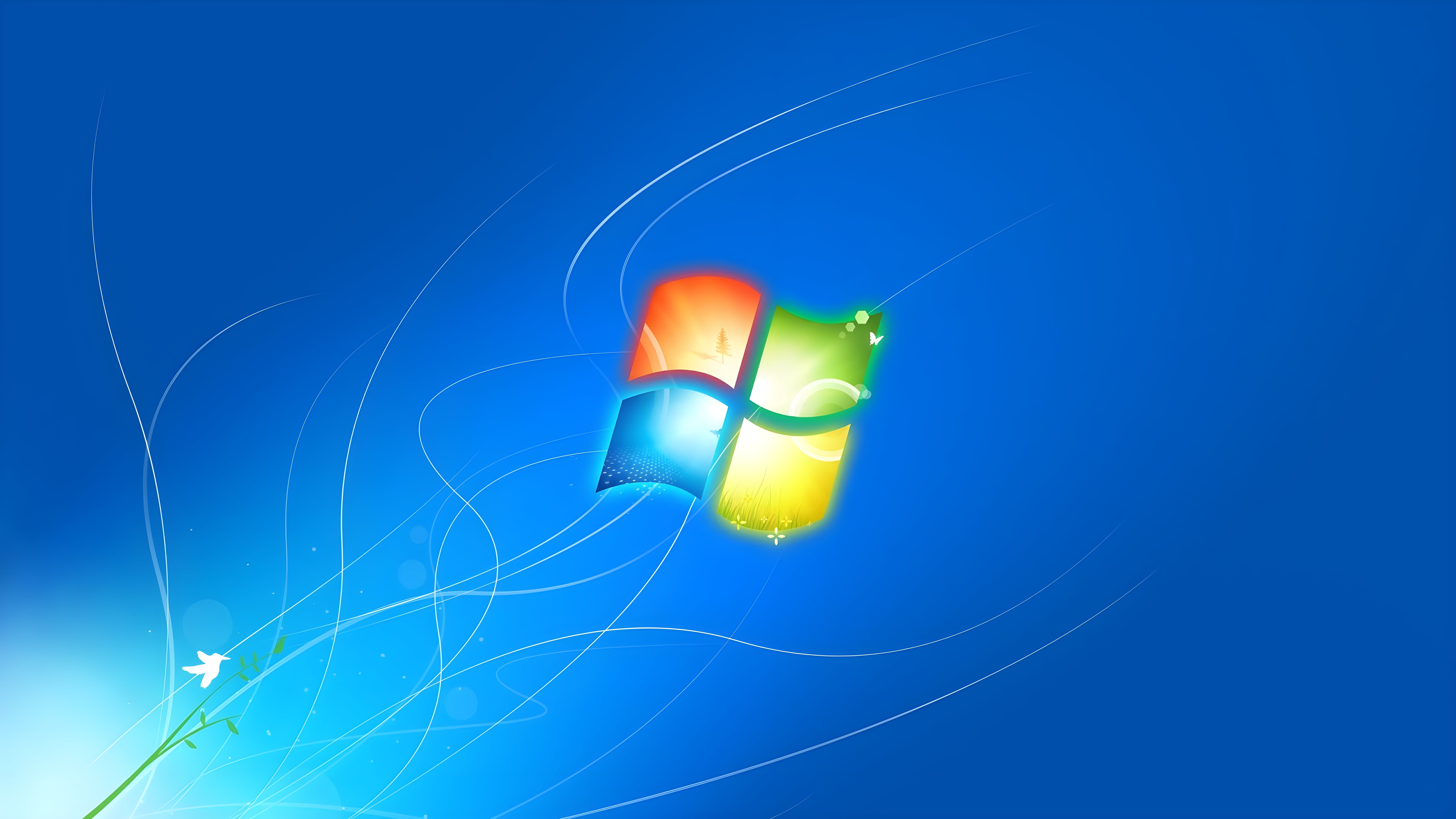 Windows 7, Windows-Logo, Blau, Lichtlinien, 7680x4320, 8K-Hintergrundbild für PC
