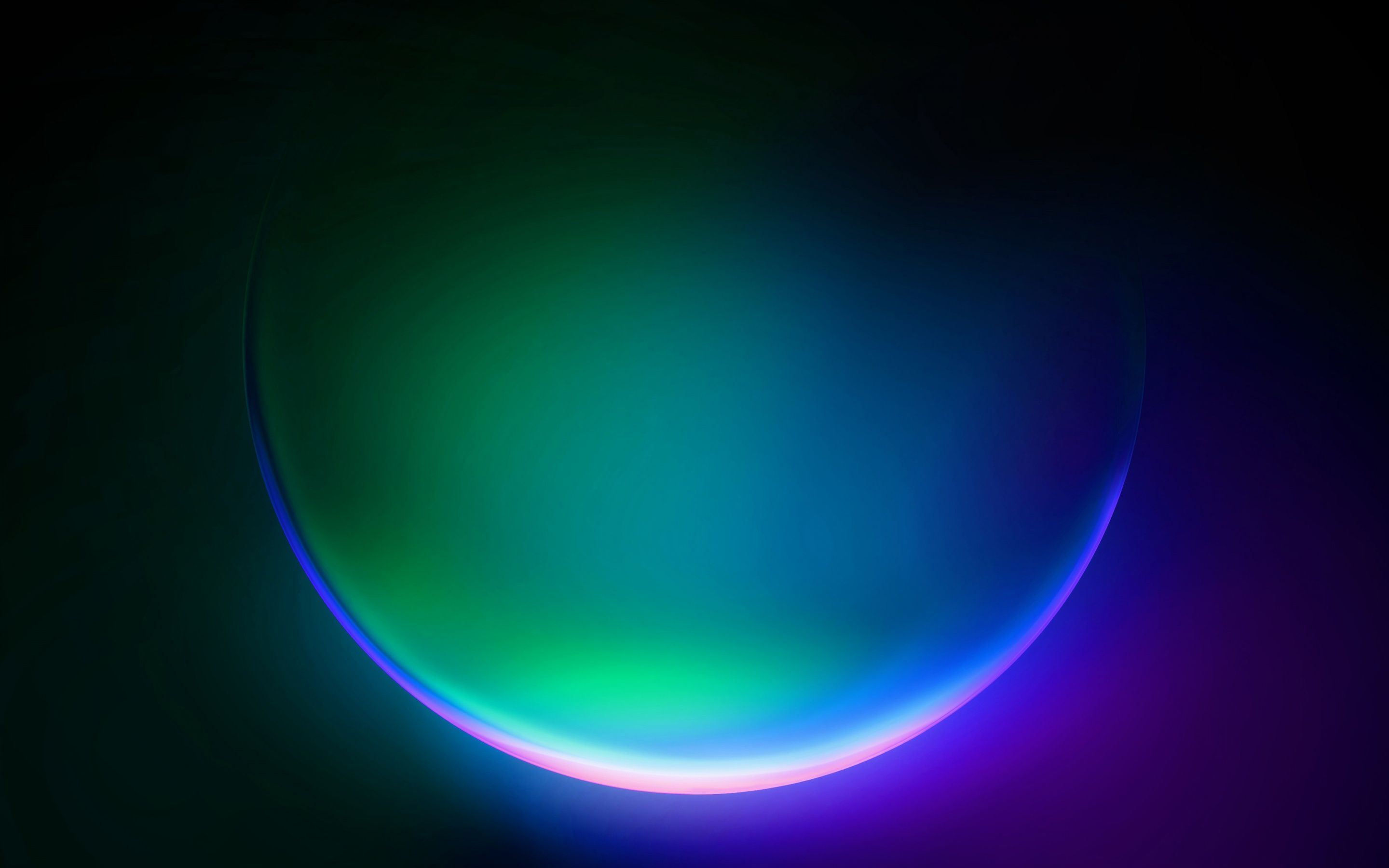 Kreisbogen, Leuchten, Grün, Blau, Abstrakt, 2K, Desktop-Hintergrund für Windows