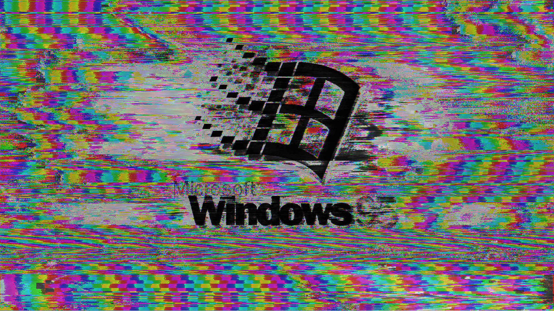 Windows 95, Glitch-Art, Vaporwave, Windows-Logo, Full HD 1080p, Desktop-Hintergrundbild