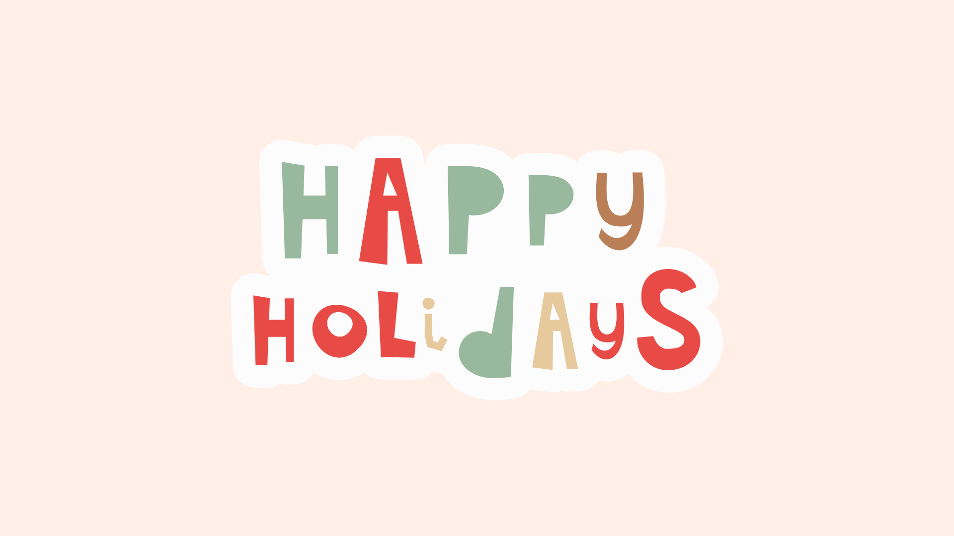 Happy Holidays, Schriftzug, Bunte Buchstaben, Rosa Hintergrund, Typografie, Full HD Wallpaper