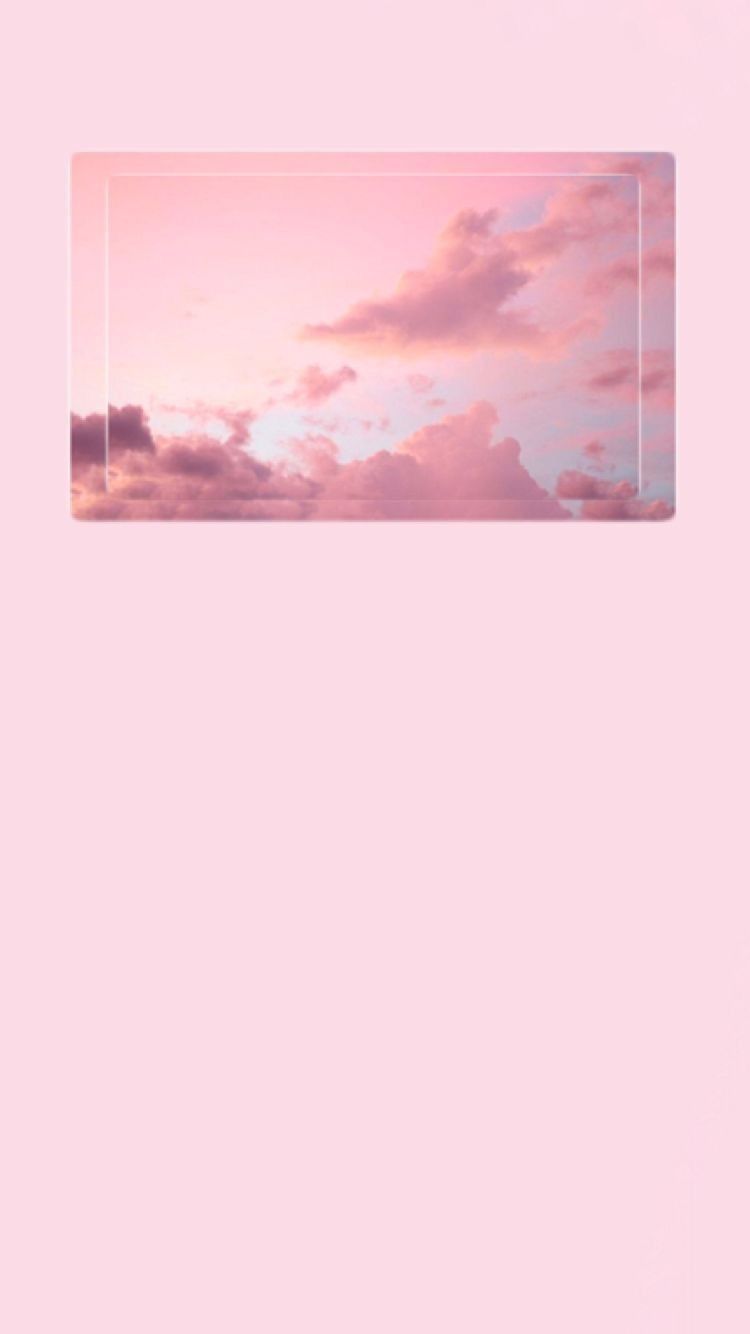 Rosa Wolken, Foto im Rahmen, Pastellrosa, Himmel, Minimalismus, HD, iPhone-Hintergrundbild