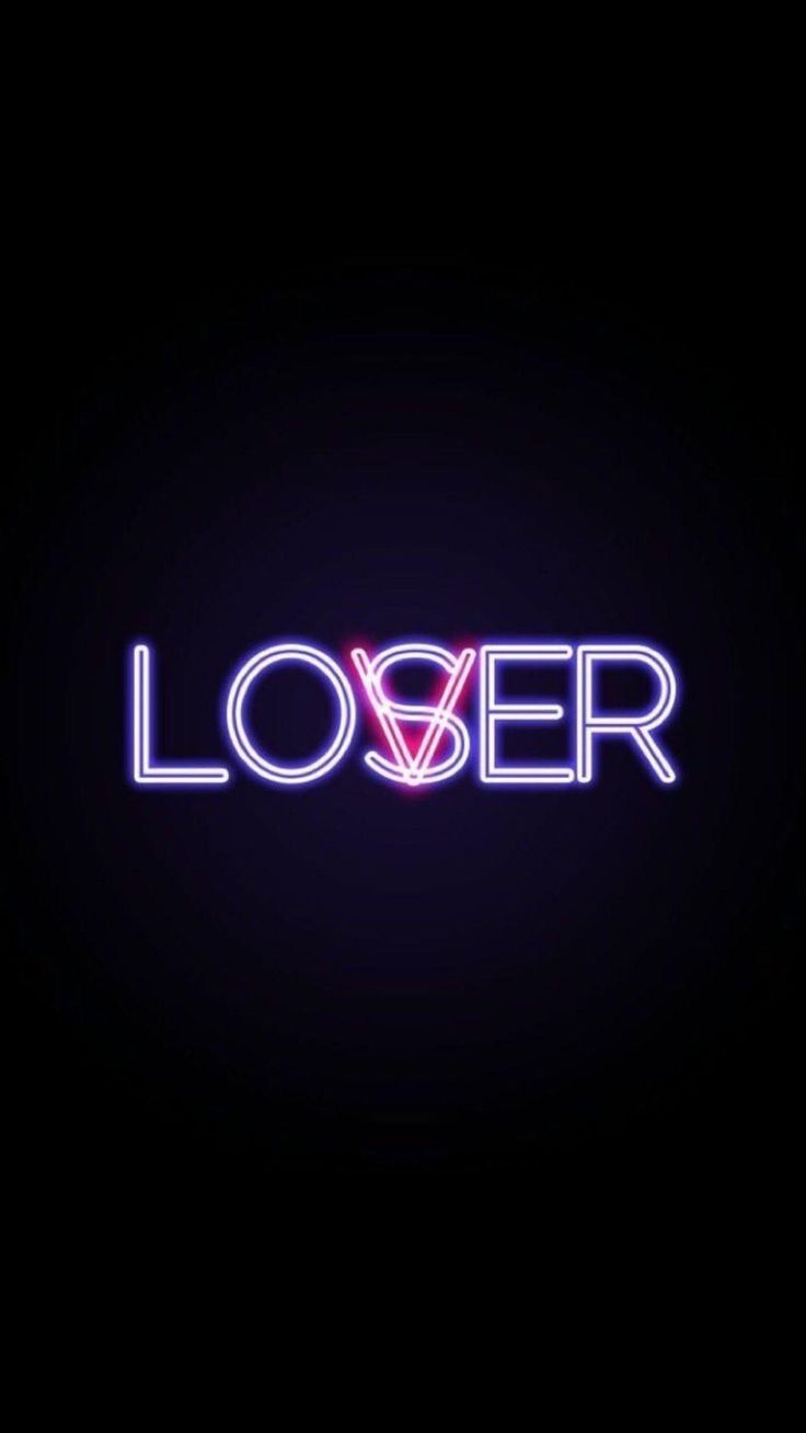 Lover, Neonschrift, Herz, Schwarzer Hintergrund, Lila, HD, Sperrbildschirm fürs iPhone