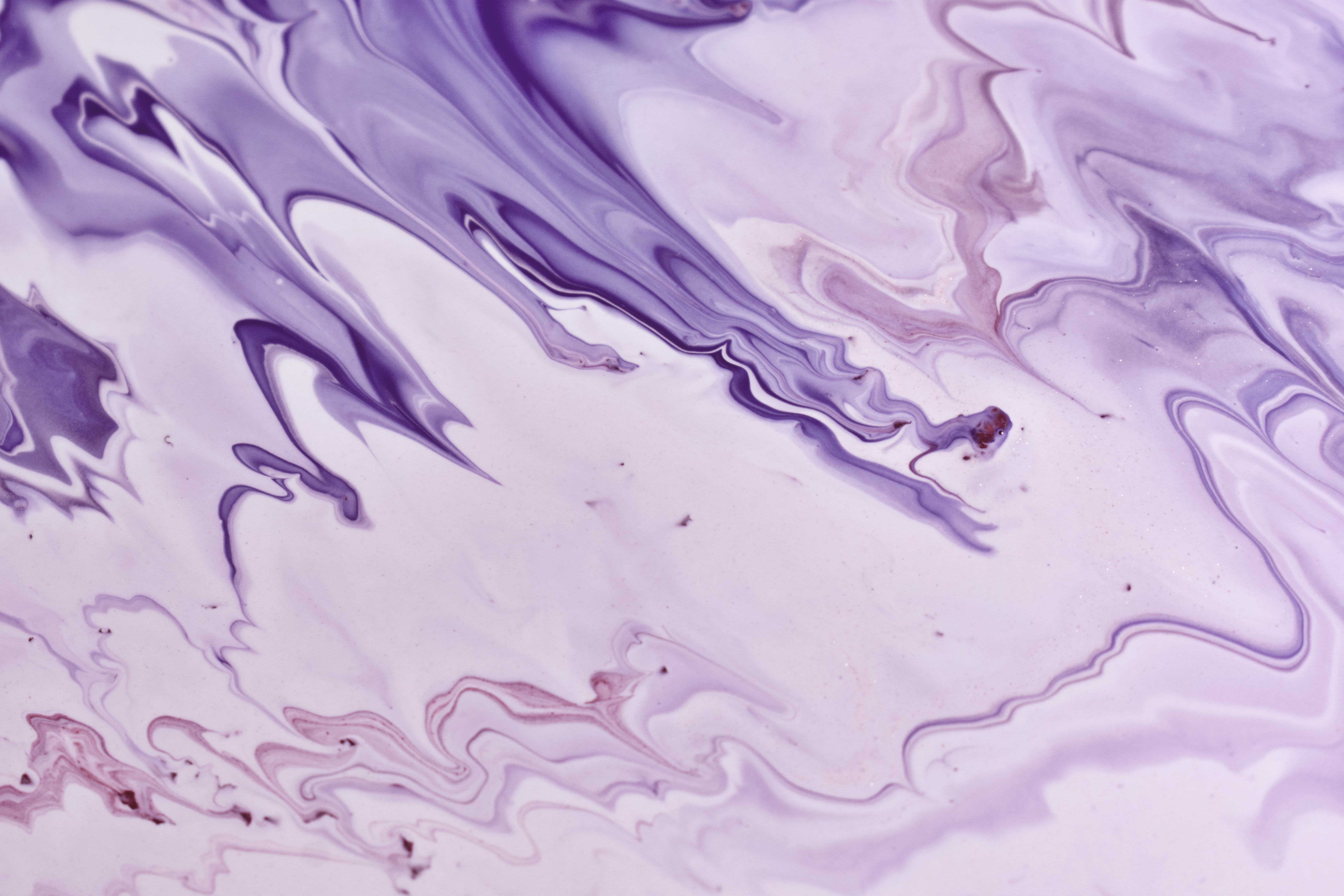 Marmoriert, Lila, Flüssige Farben, Abstrakt, Weiß, 6K, Hintergrund für den Desktop