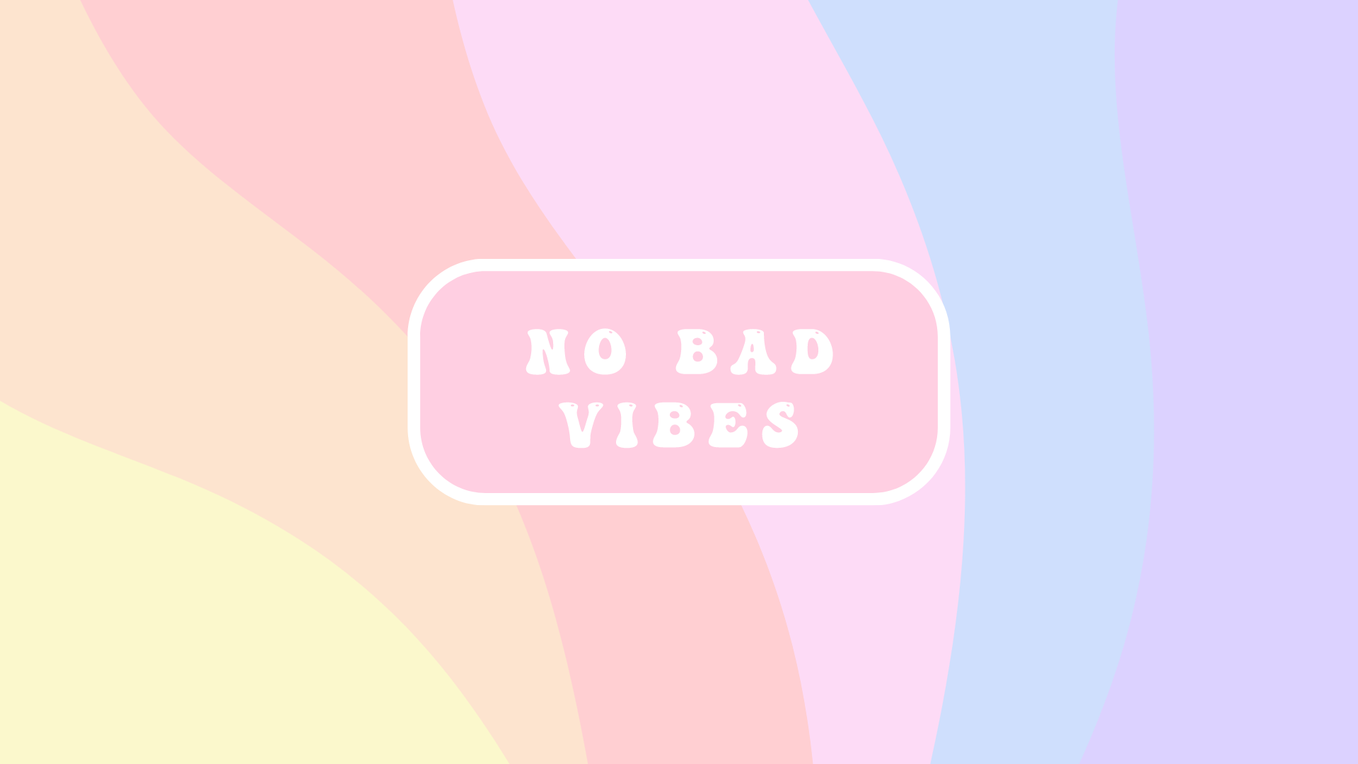 No Bad Vibes, Spruch, Regenbogen, Pastellfarben, Wellen, Full HD, Laptop-Hintergrundbild