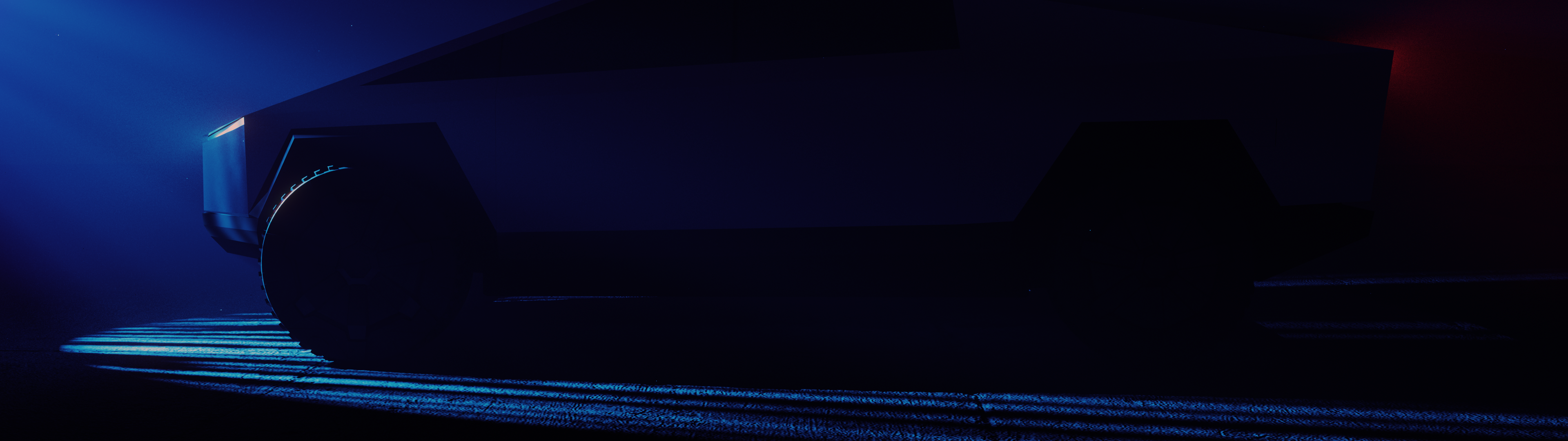 Auto-Silhouette, Dunkel, Blaues Licht, Minimalistisch, 32:9, Full-HD-Hintergrundbild für den Desktop