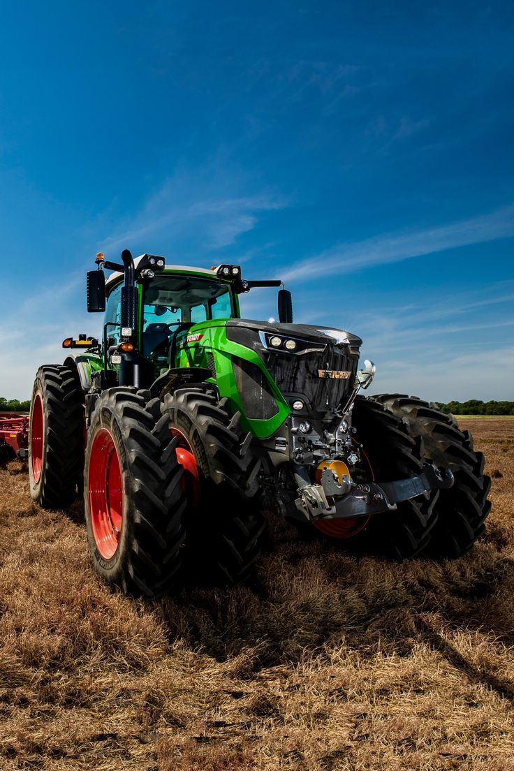 Fendt, Traktor, Feld, Blauer Himmel, Seitenansicht, HD, Hintergrundbild fürs Handy
