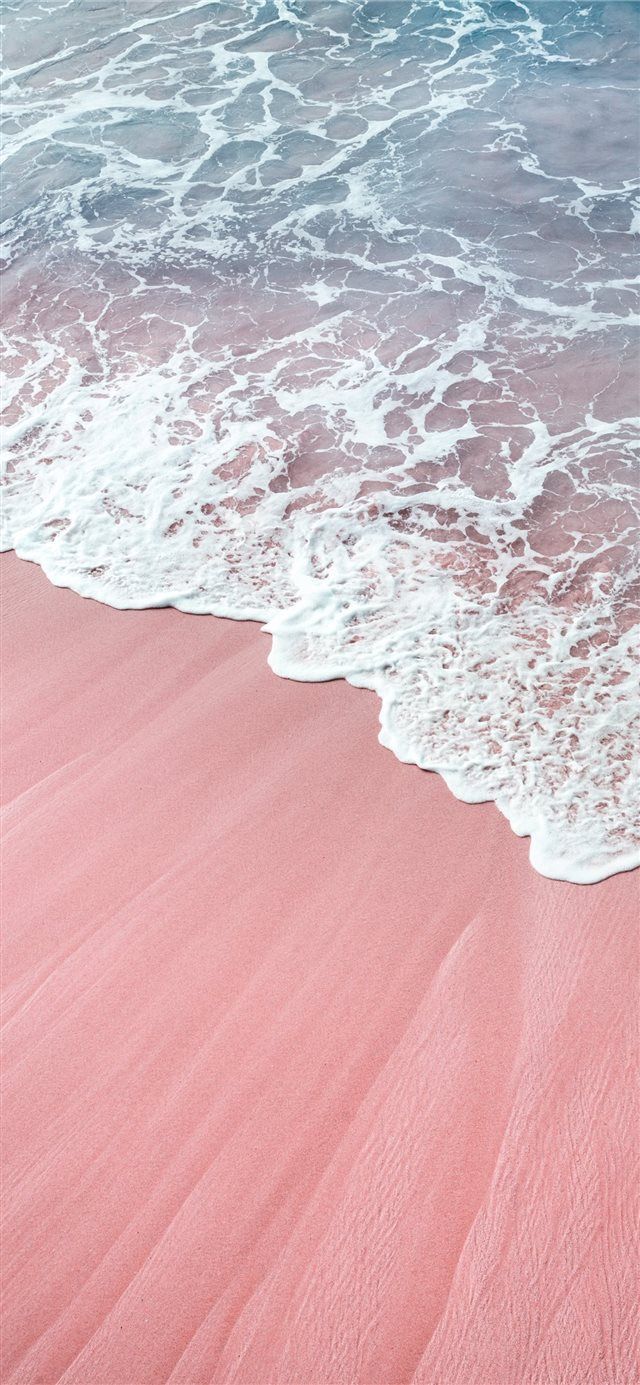 Strand, Welle, Rosa Sand, Draufsicht, iPhone Air, Wallpaper