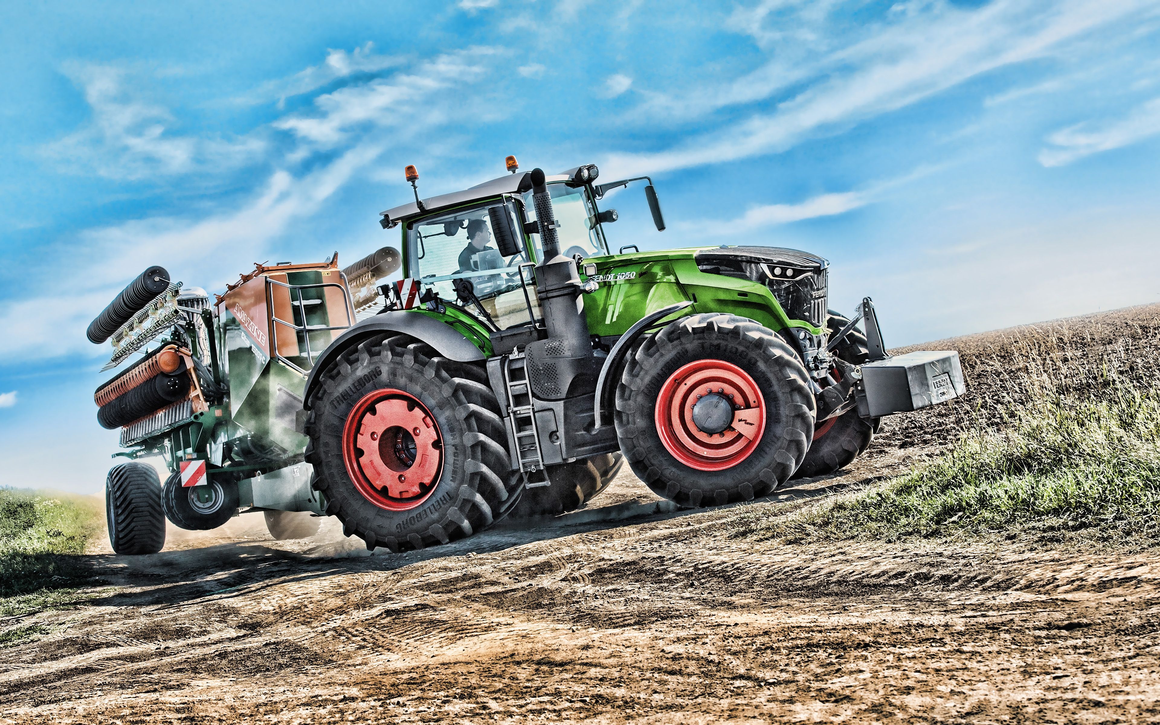 Fendt, Traktor, Güllefass, Acker, Dynamisch, 16:10, 4K-Hintergrundbild für den Desktop