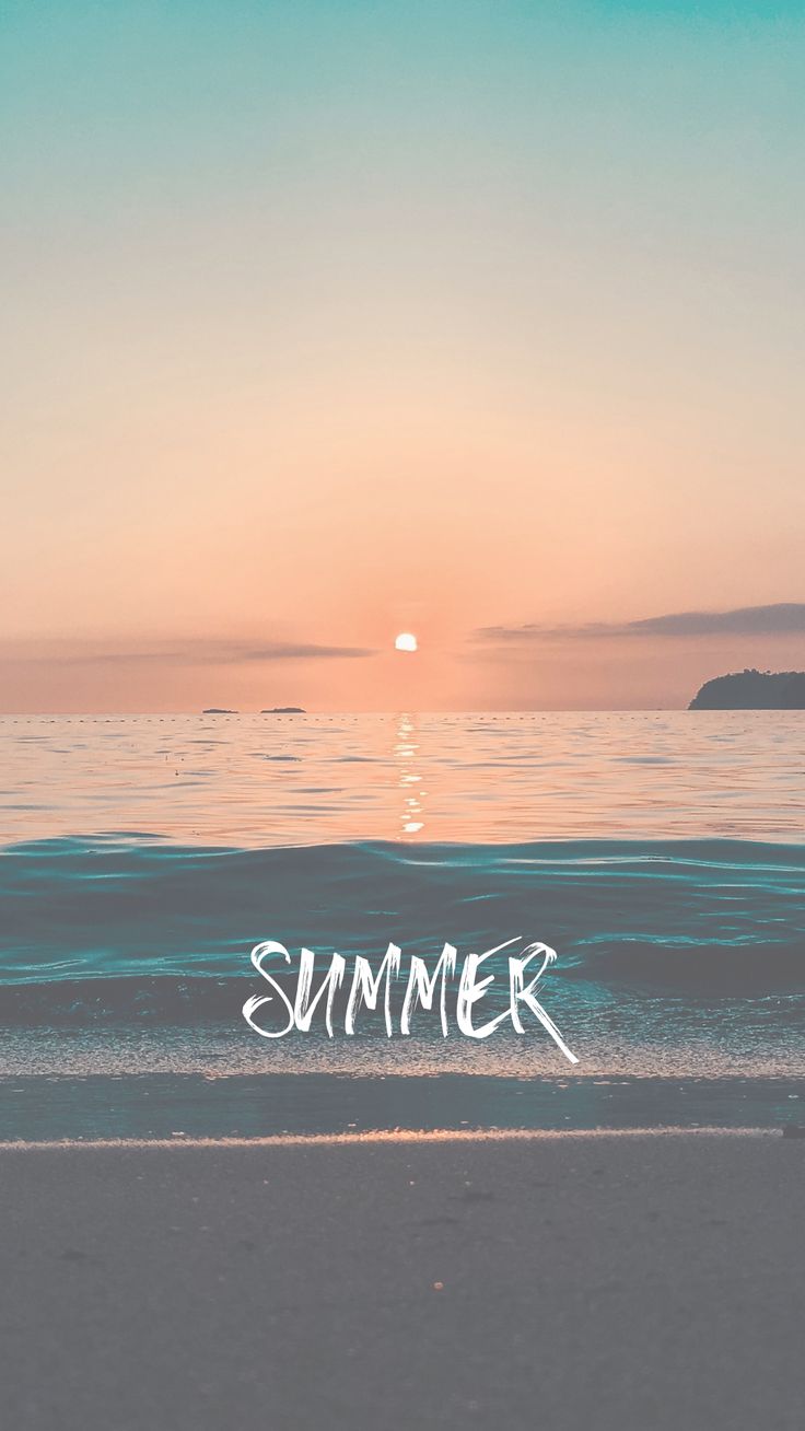 Summer, Meer, Sonnenuntergang, Schriftzug, Horizont, HD, Hintergrundbild fürs Handy