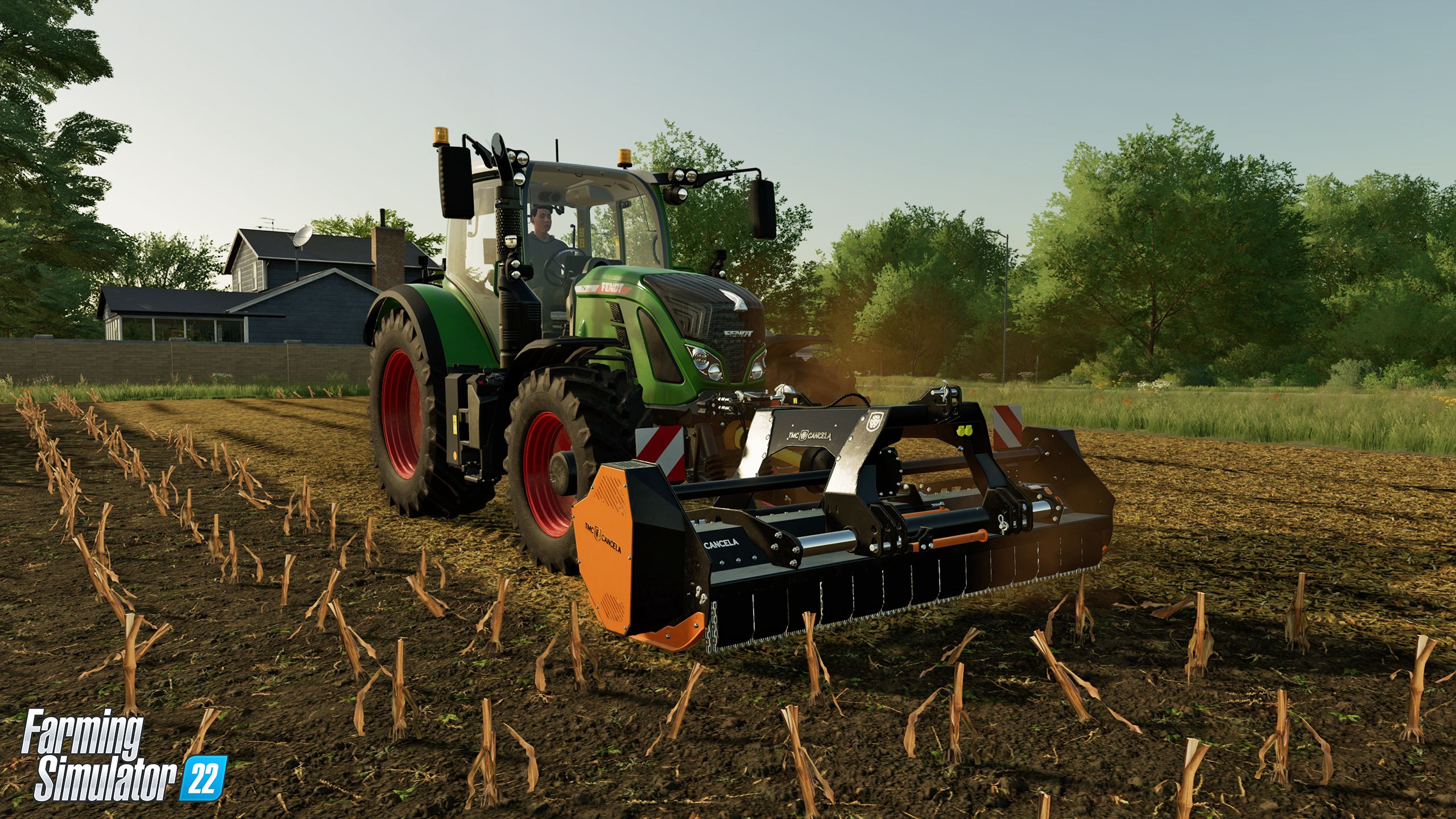 Landwirtschafts-Simulator 22, Fendt, Traktor, Mulcher, Videospiel, 2K, Breitbild-Hintergrundbild