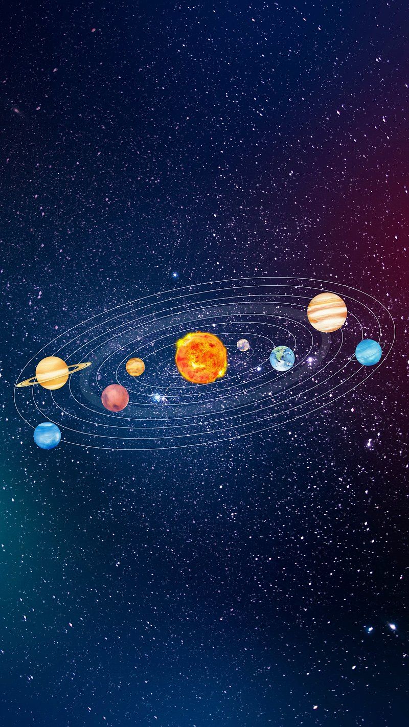 Sonnensystem, Planeten, Weltall, Sterne, Dunkelblau, iPhone-Air-Hintergrundbild