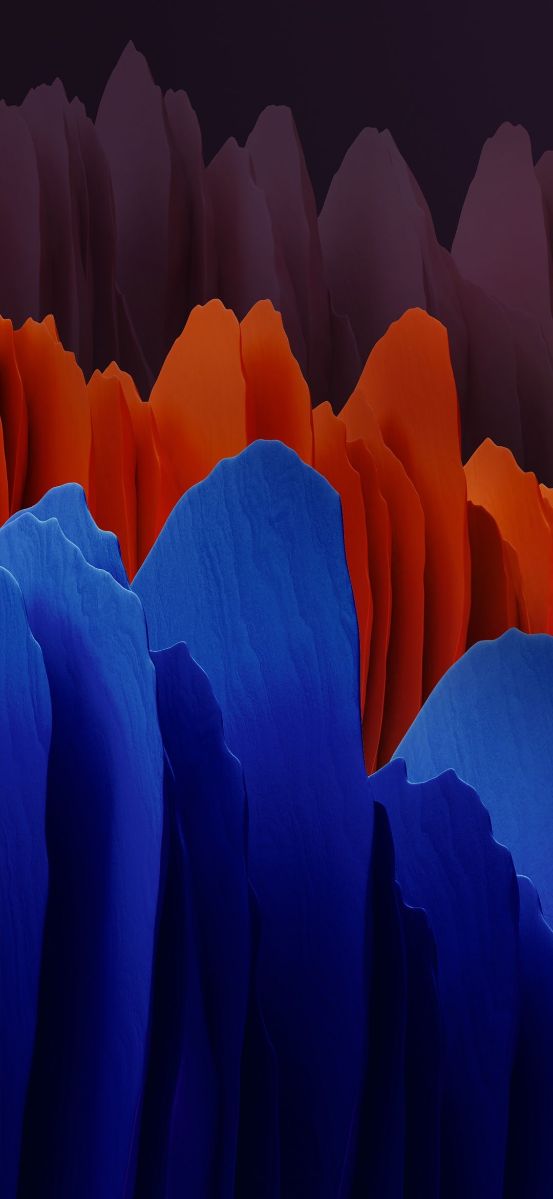 Samsung Galaxy Tab S7, Abstrakte Berge, Blau-Orange, Dunkel, Full HD, iPhone-Hintergrundbild