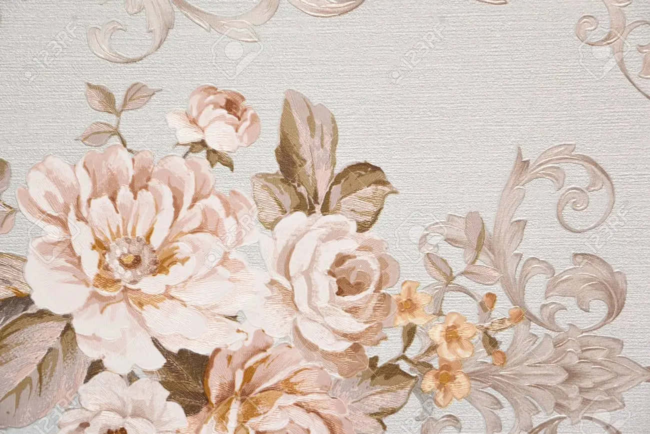 Pfingstrosen, Vintage, Ornamente, Beige, Textur, HD, Desktop-Hintergrund für Windows