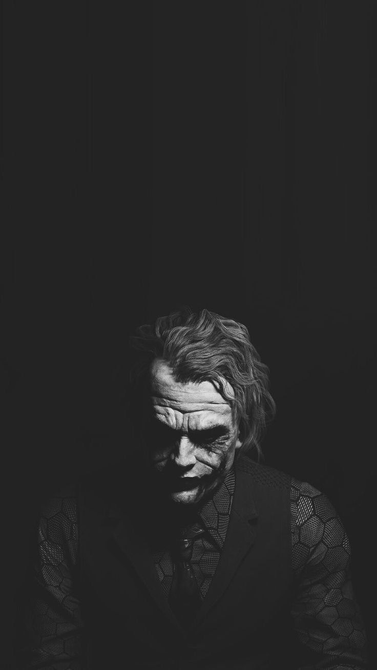 Joker, Heath Ledger, The Dark Knight, Schwarz-Weiß, Dunkel, Sperrbildschirm fürs iPhone