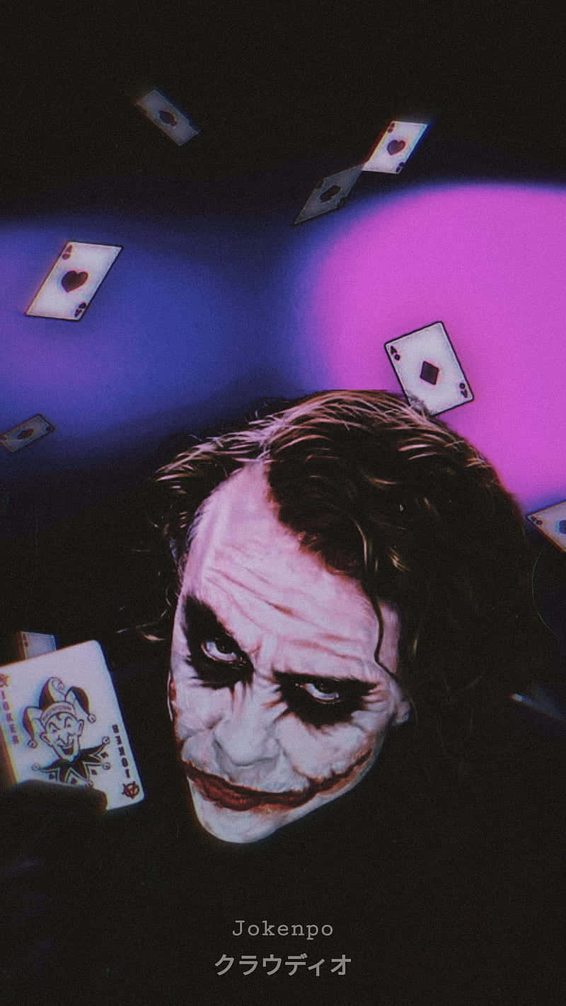 Joker, Heath Ledger, Spielkarten, Illustration, Lila, HD, Sperrbildschirm fürs iPhone