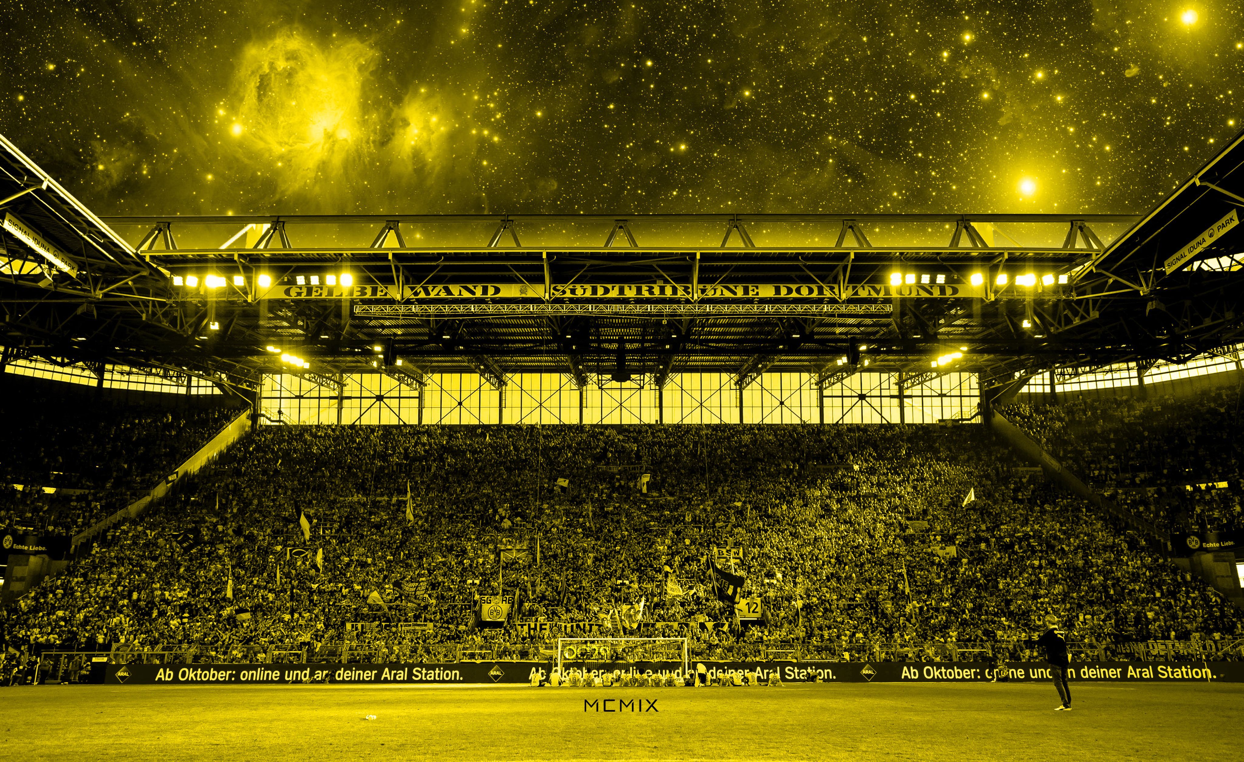 Signal Iduna Park, Südtribüne, Borussia Dortmund, Stadion, Gelbe Wand, Gelbe Töne, 4K-PC-Hintergrundbild