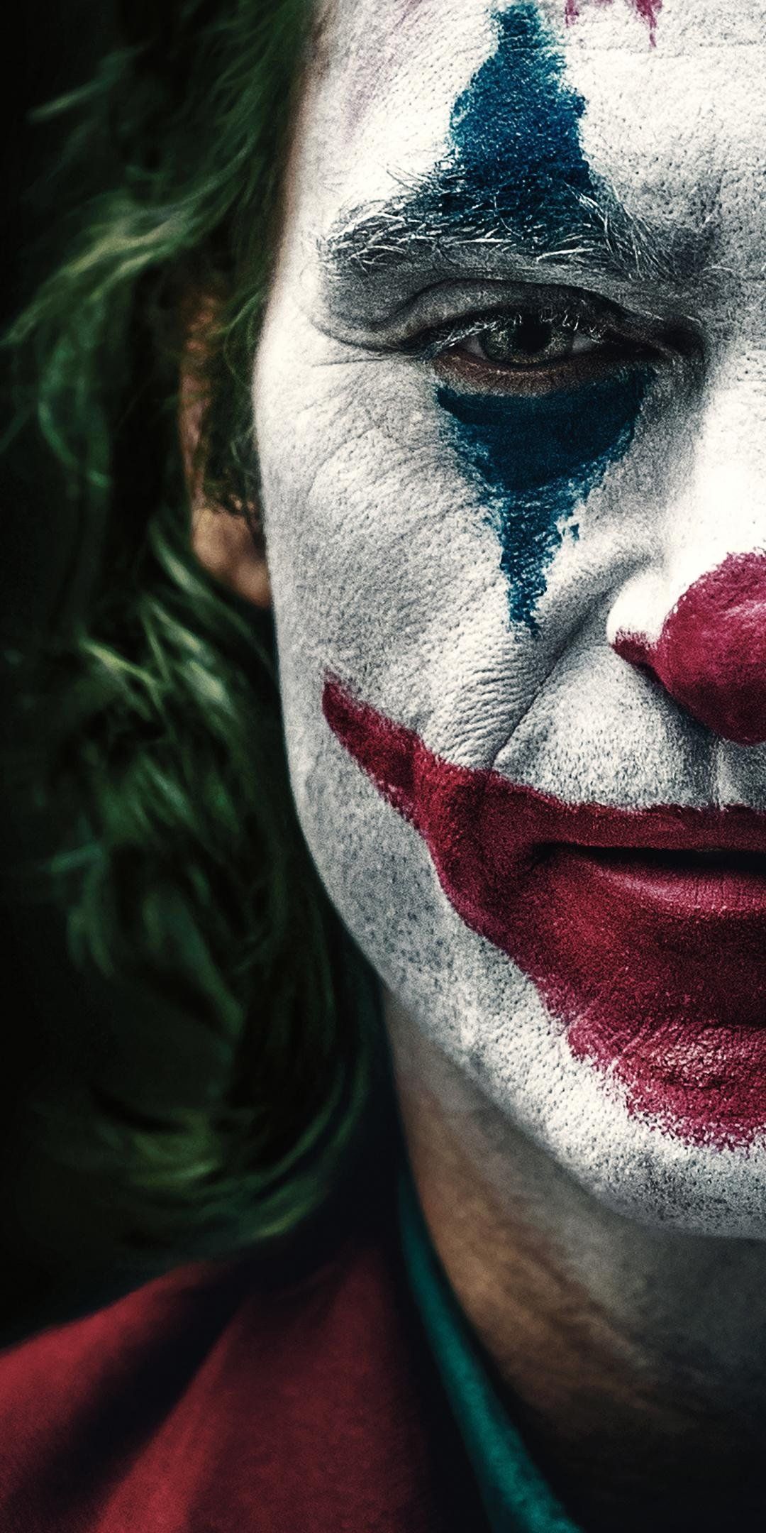 Joker, Joaquin Phoenix, Joker (2019), Clownsschminke, Nahaufnahme, Full HD, Handy-Hintergrund
