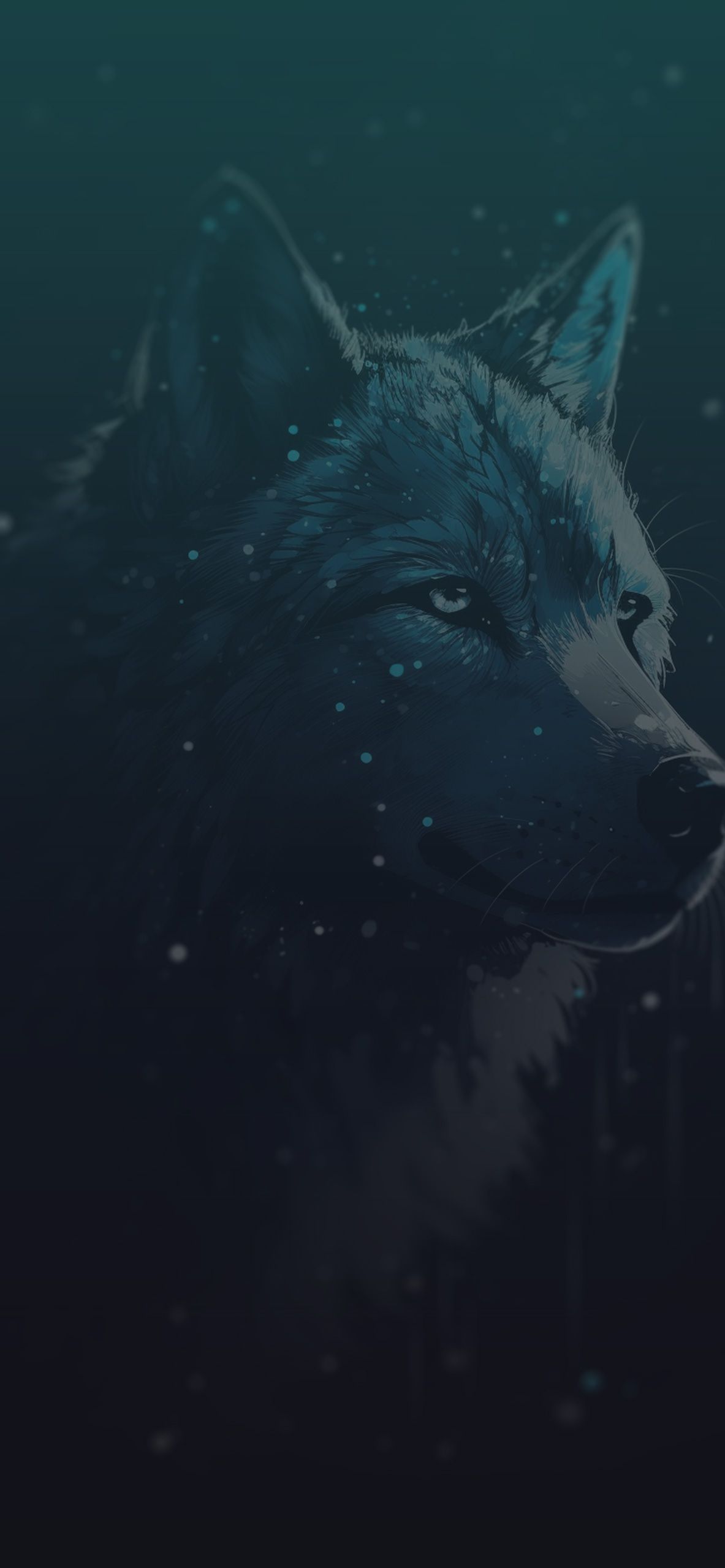 Wolf, Dunkel, Profil, Minimalismus, Blaugrün, Full HD, Hintergrundbild fürs Handy
