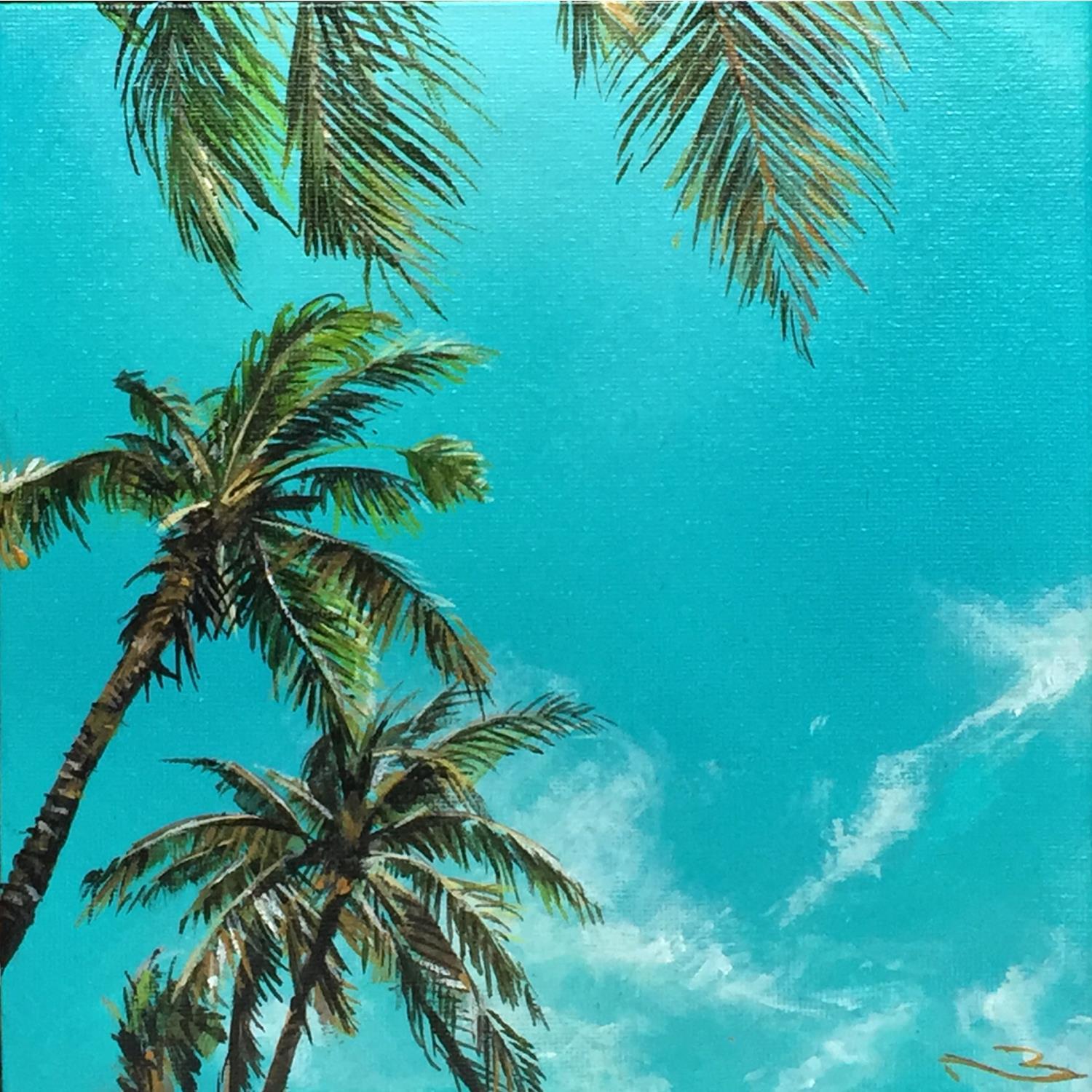 Palmen, Türkiser Himmel, Froschperspektive, Tropen, Sommer, HD, iPad-Hintergrundbild