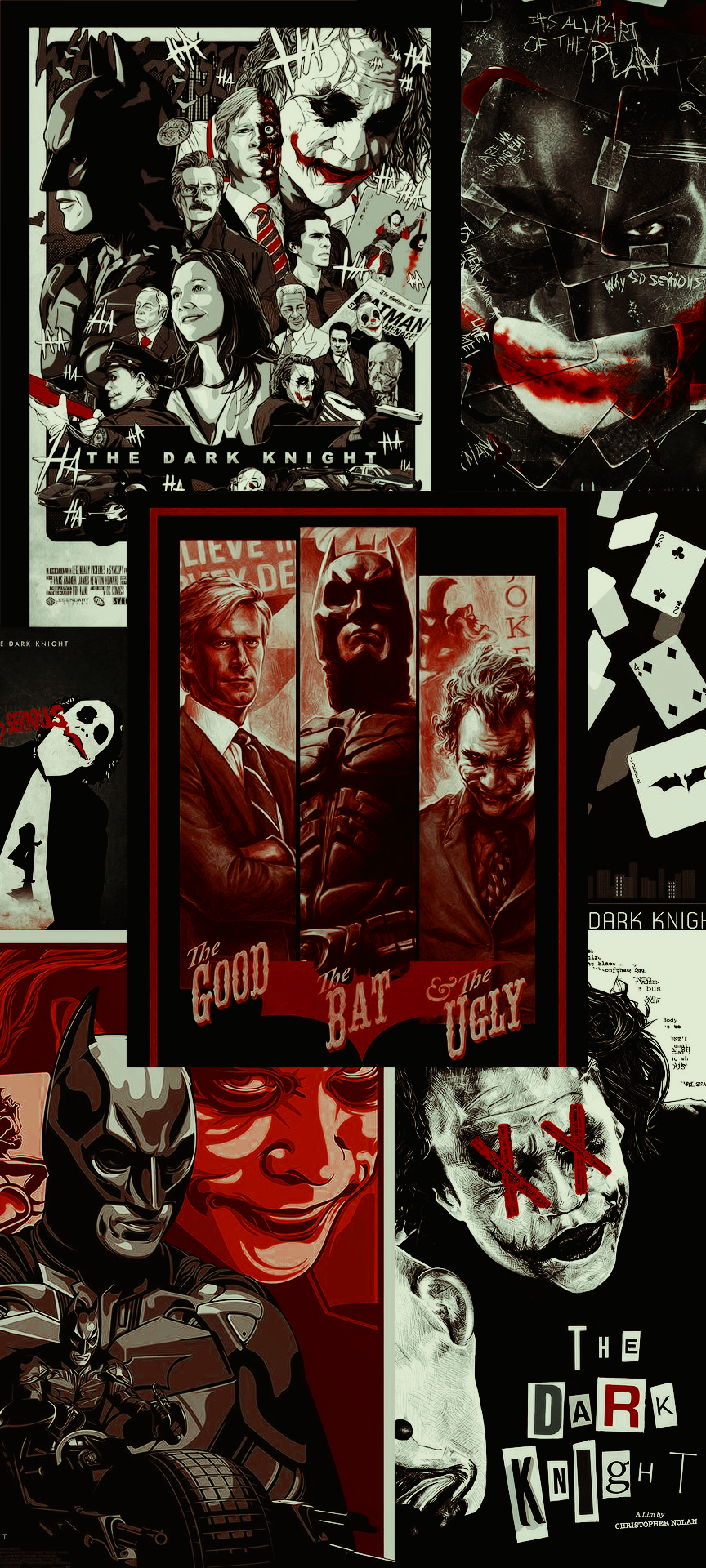 Joker, Collage, Rot, Schwarz, Spielkarten, HD, Sperrbildschirm fürs iPhone