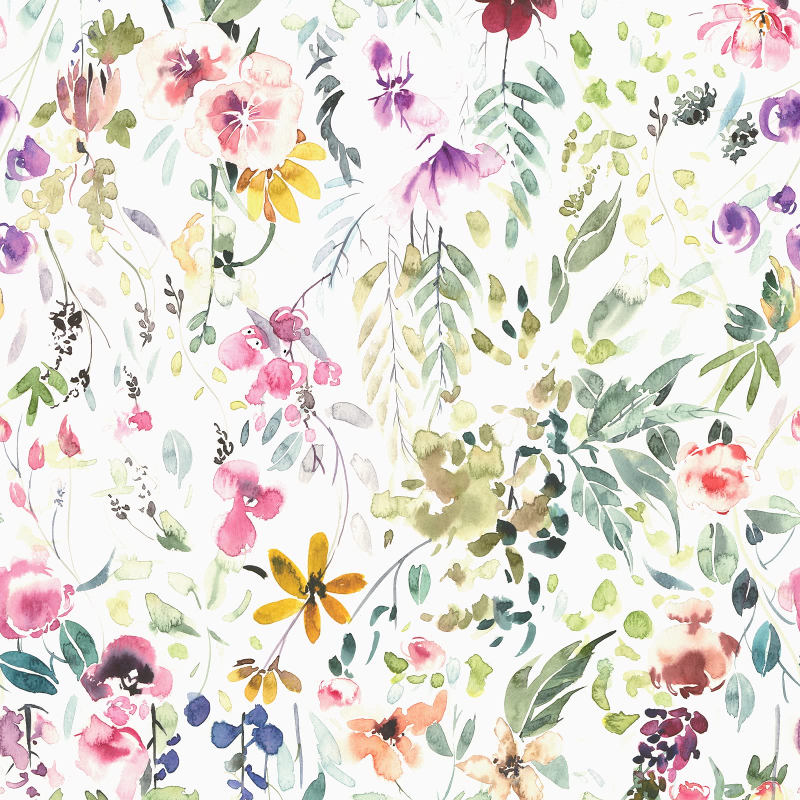 Wildblumen, Aquarell, Florales Muster, Weißer Hintergrund, HD Wallpaper