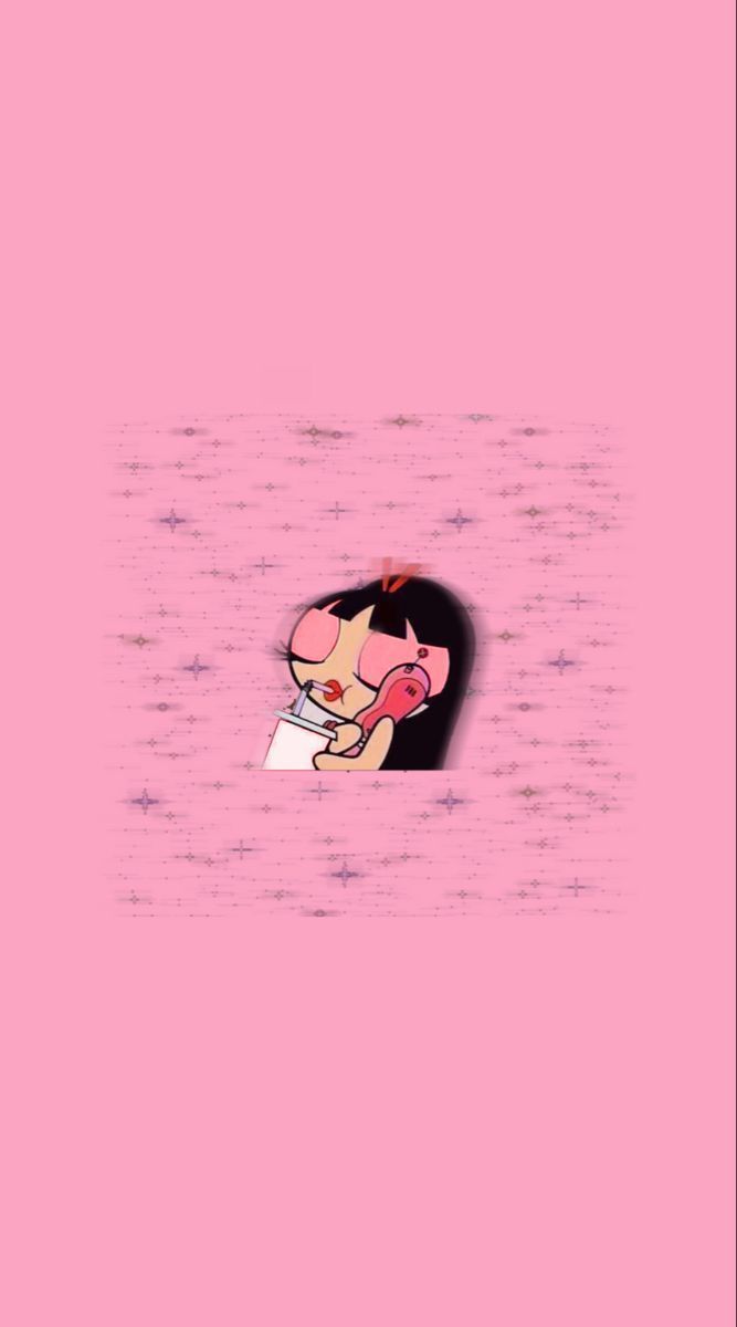 Mädchen, Illustration, Rosa Hintergrund, Niedlich, Minimalistisch, Sperrbildschirm fürs iPhone
