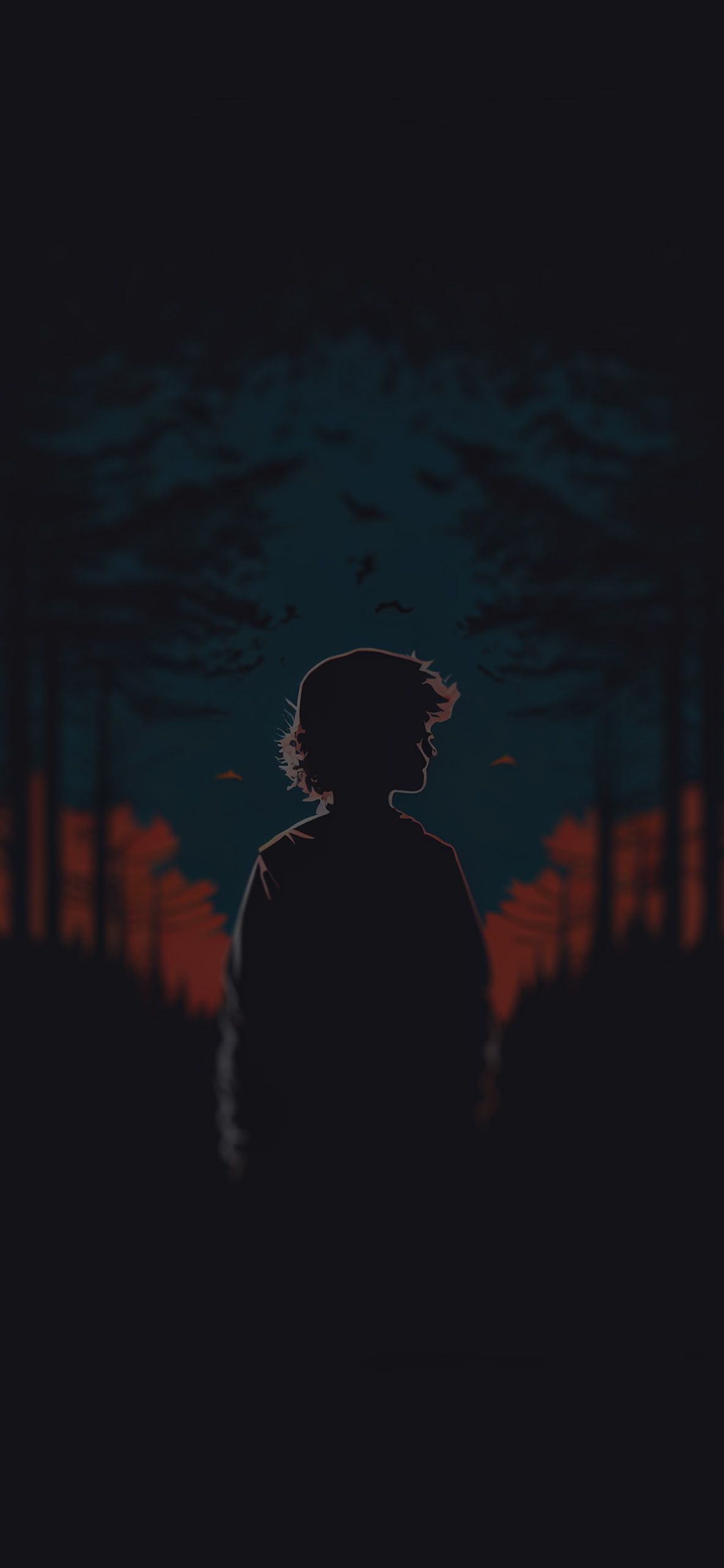 Silhouette, Person, Dunkel, Rot, Mystisch, Full HD, Hintergrundbild fürs Handy