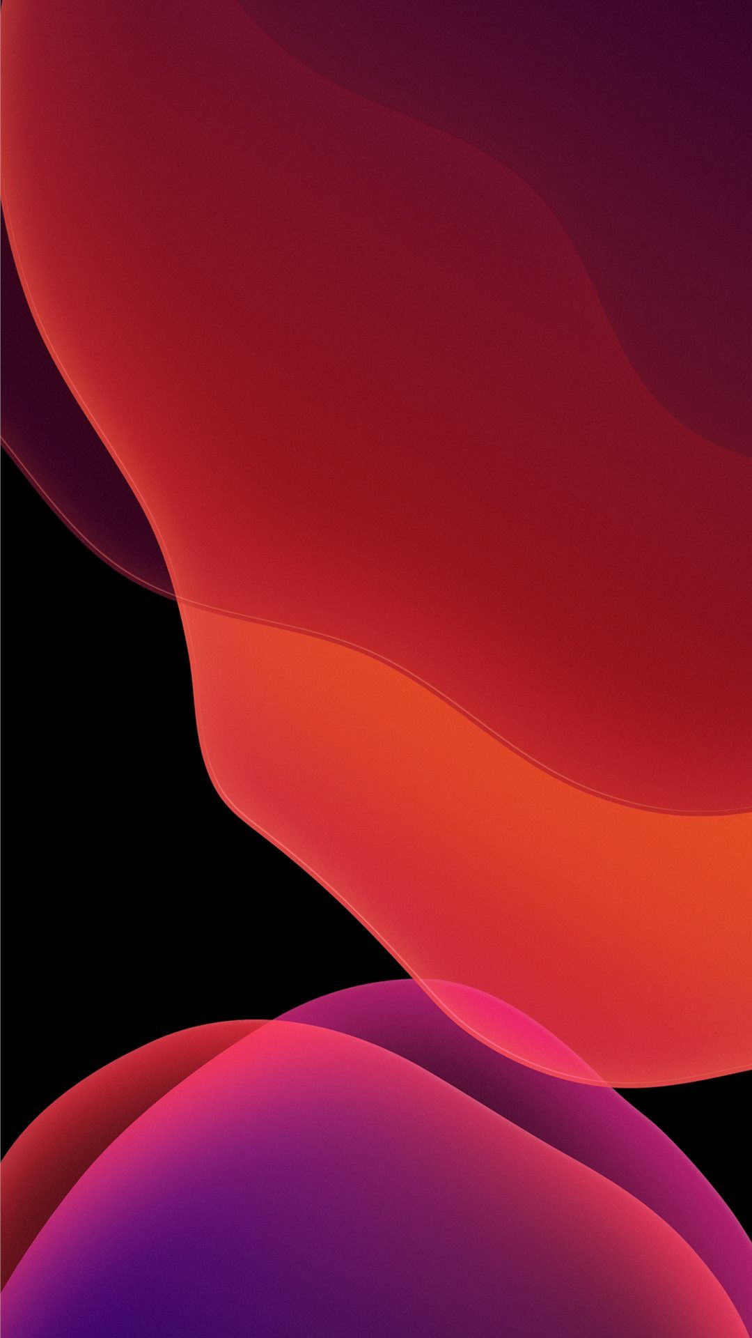 iOS 13, Abstrakt, Rot, Formen, Schwarzer Hintergrund, iPhone 17e, Sperrbildschirm