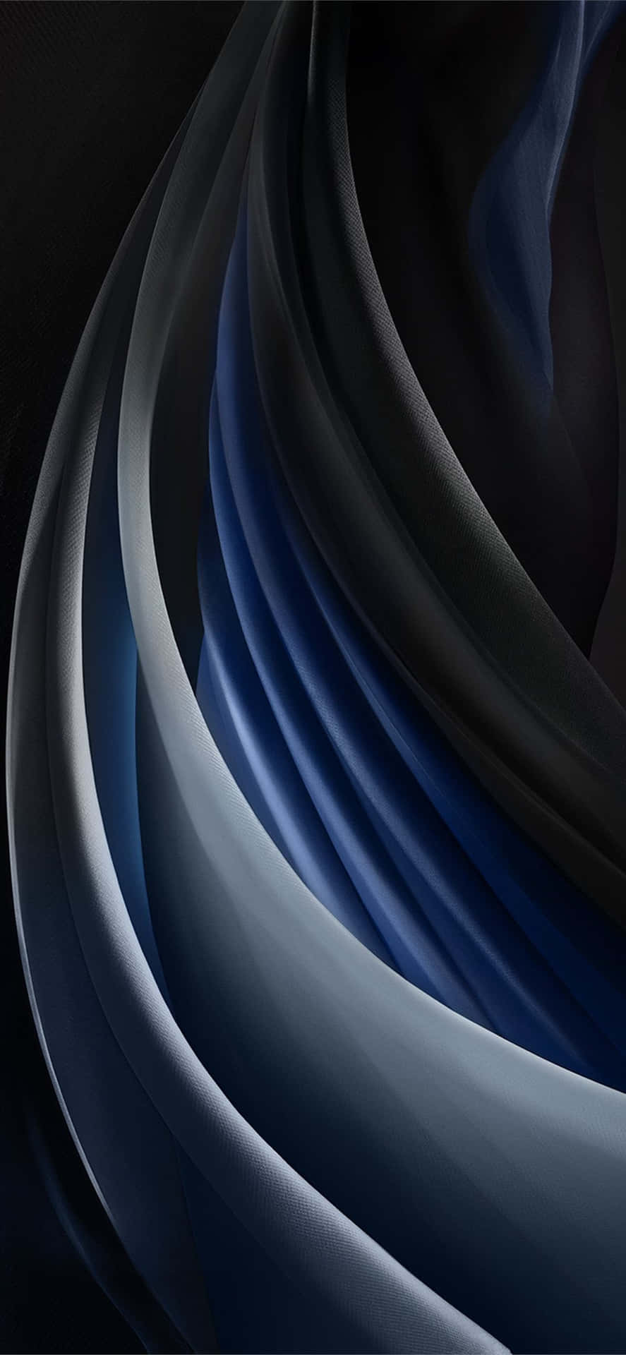 Abstrakt, Wellen, Schwarz, Blau, Kurven, iPhone 17e, Handy-Hintergrundbild