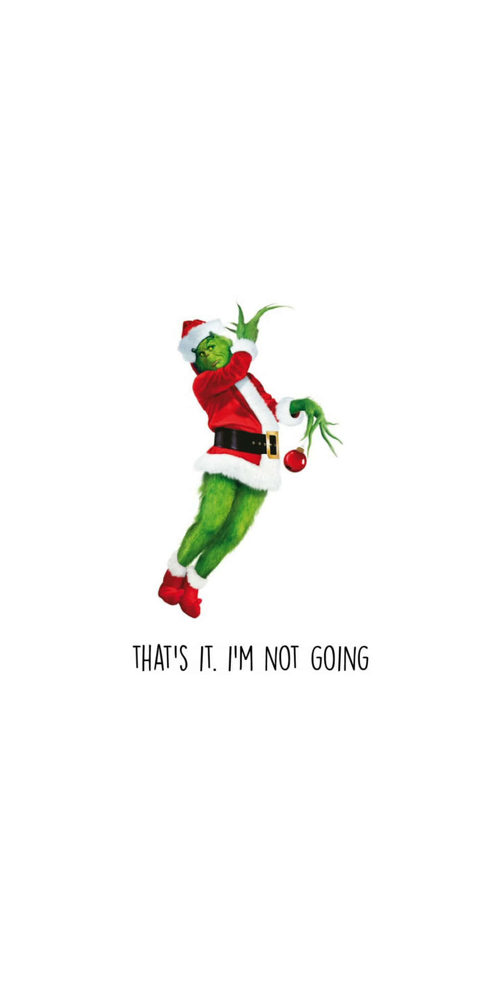 Der Grinch, Weihnachten, Zitat, Weißer Hintergrund, Lustig, iPhone-17e-Wallpaper