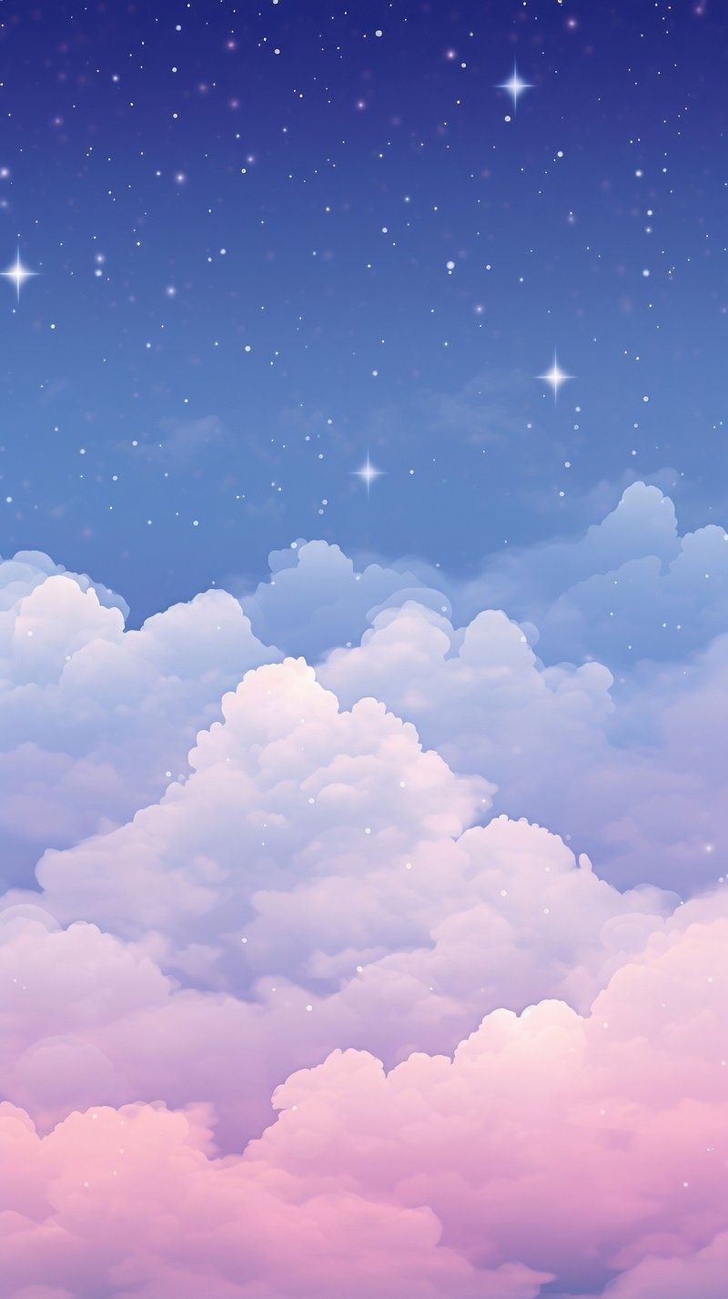 Wolken, Sternenhimmel, Nachthimmel, Lila, Pastellfarben, Android-Hintergrundbild