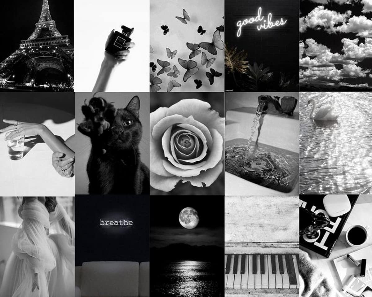 Collage, Eiffelturm, Rose, Klavier, Good Vibes, Hintergrund