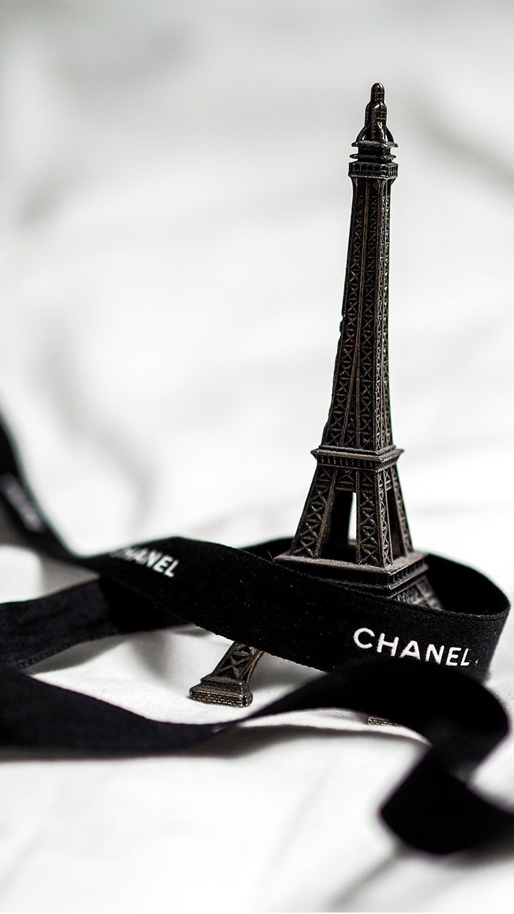 Eiffelturm-Miniatur, Chanel, Schleife, Mode, Weiß, HD, Handy-Hintergrund im Hochformat
