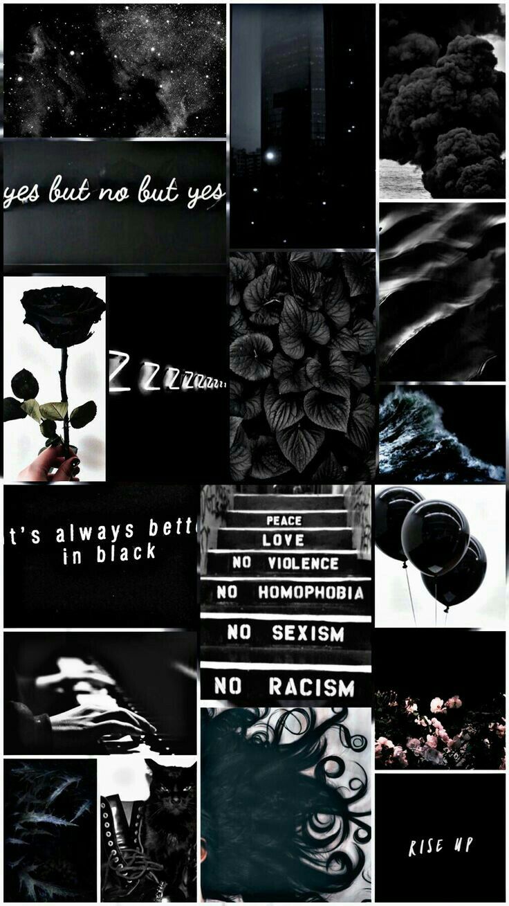 Collage, Sprüche, No Racism, Aesthetic, Dunkel, HD, Sperrbildschirm fürs iPhone