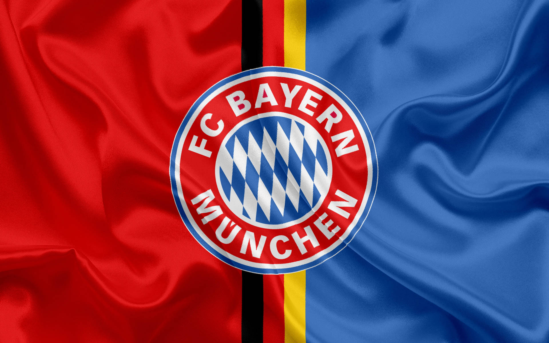 FC Bayern München, Flagge, Deutsche Farben, Seidenstoff, Wappen, Full HD, Desktop-Hintergrund