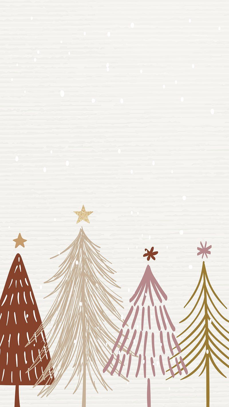 Weihnachtsbäume, Illustration, Minimalismus, Pastellfarben, Heller Hintergrund, Sperrbildschirm