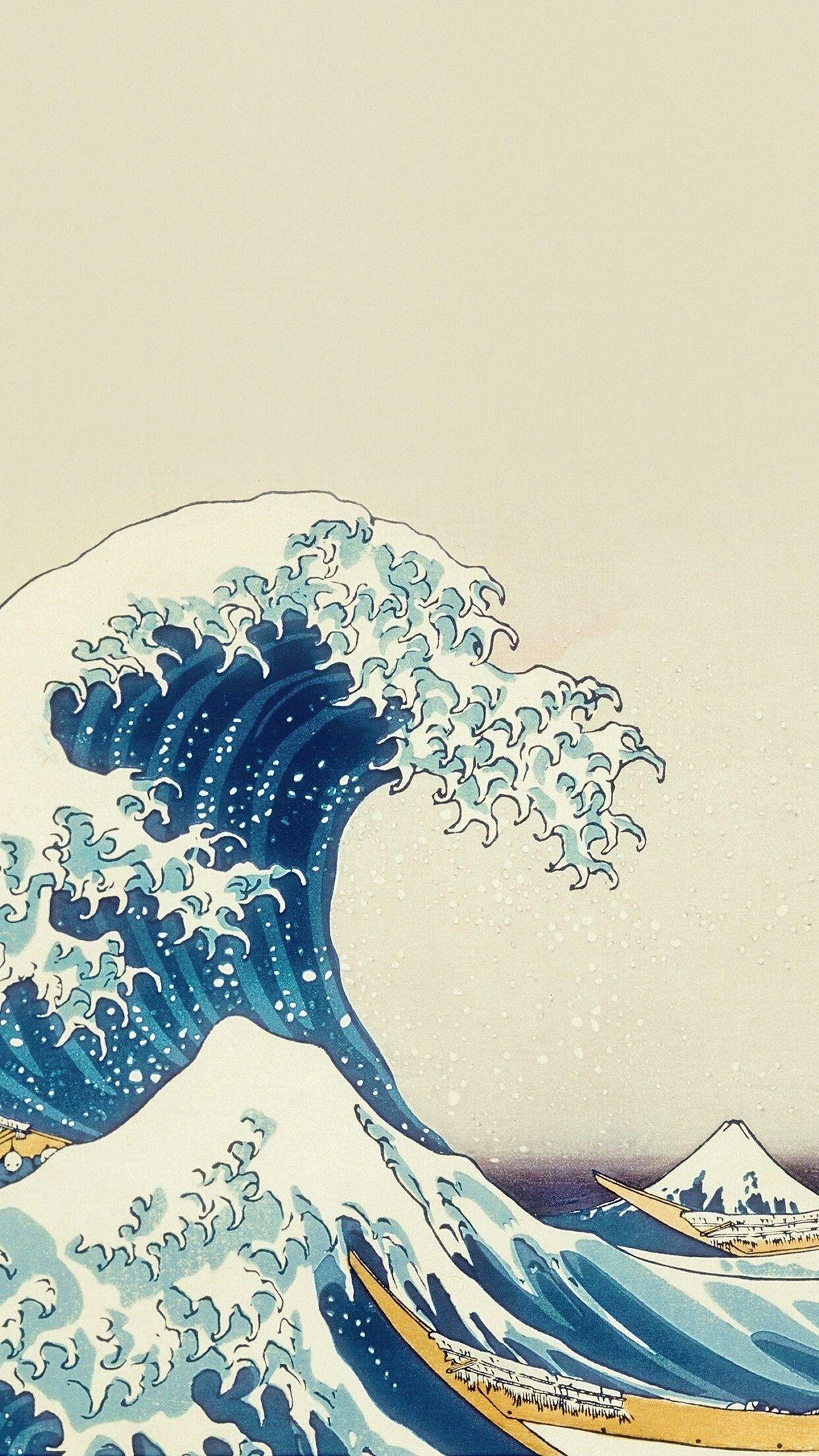 Die große Welle vor Kanagawa, Hokusai, Welle, Fuji, Japanische Kunst, iPhone 17, Hintergrundbild
