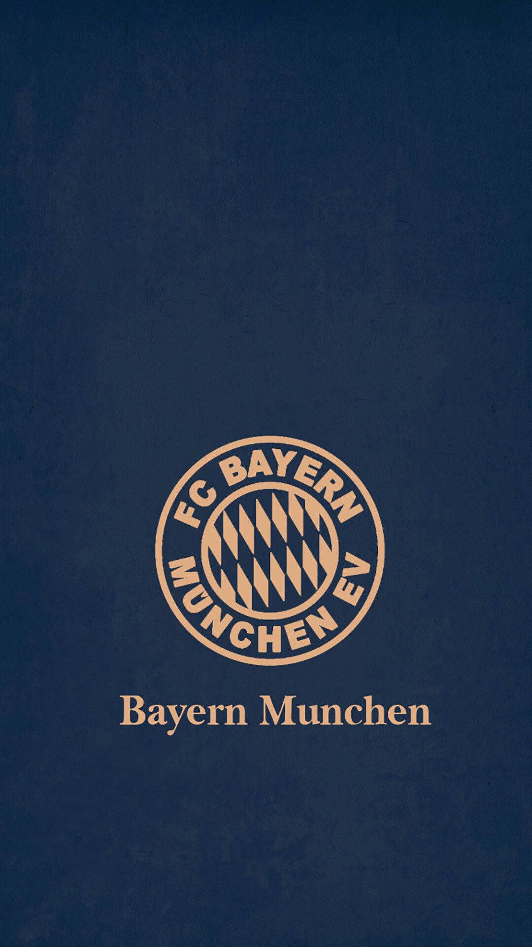 FC Bayern München, Goldenes Logo, Dunkelblau, Minimalistisch, Full HD, iPhone-Hintergrundbild