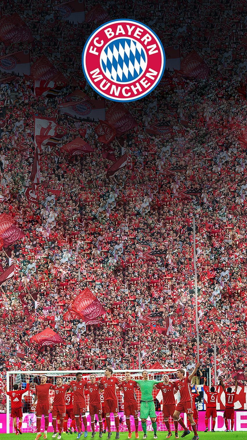 FC Bayern München, Fans, Fankurve, Mannschaft, Hochformat, Hintergrundbild fürs Smartphone