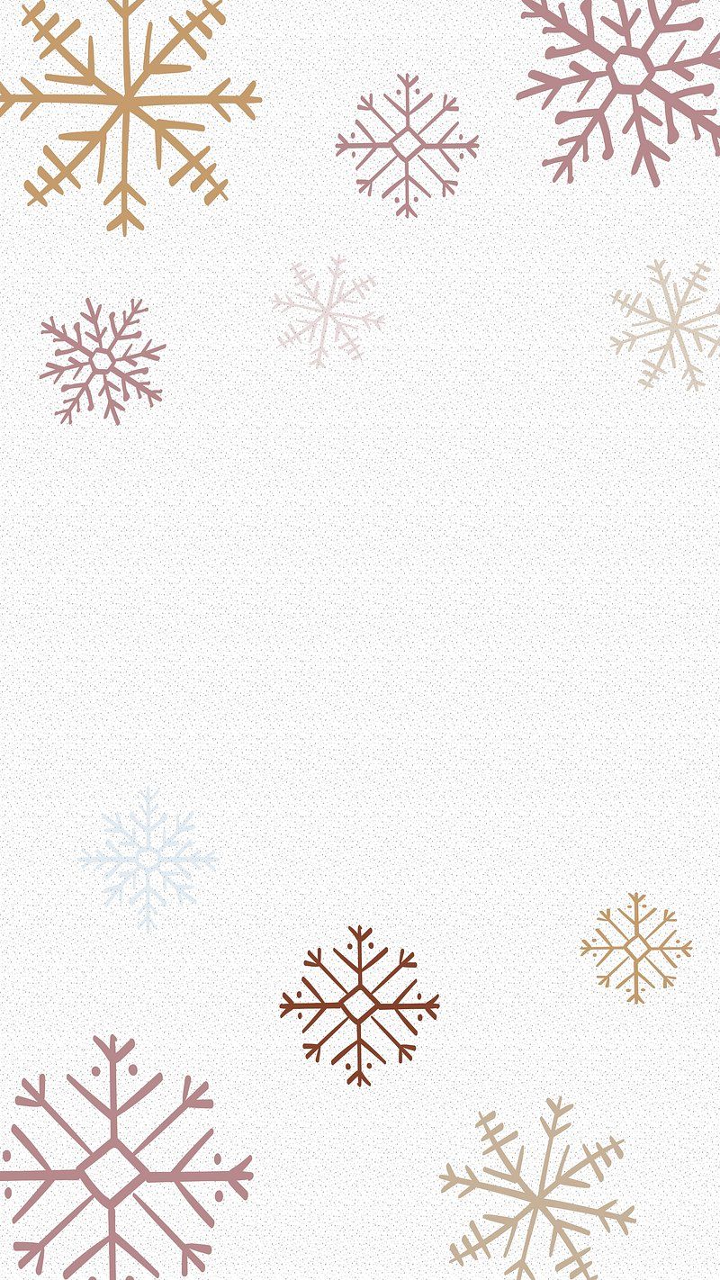 Schneeflocken, Illustration, Minimalismus, Weißer Hintergrund, Gold und Rosa, Sperrbildschirm