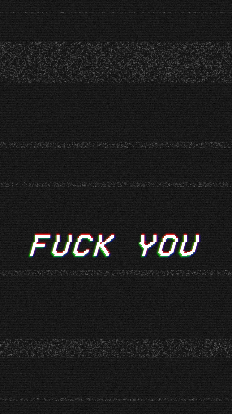 Fuck You, Schriftzug, Glitch, Schwarzer Hintergrund, Text, iPhone-17-Wallpaper