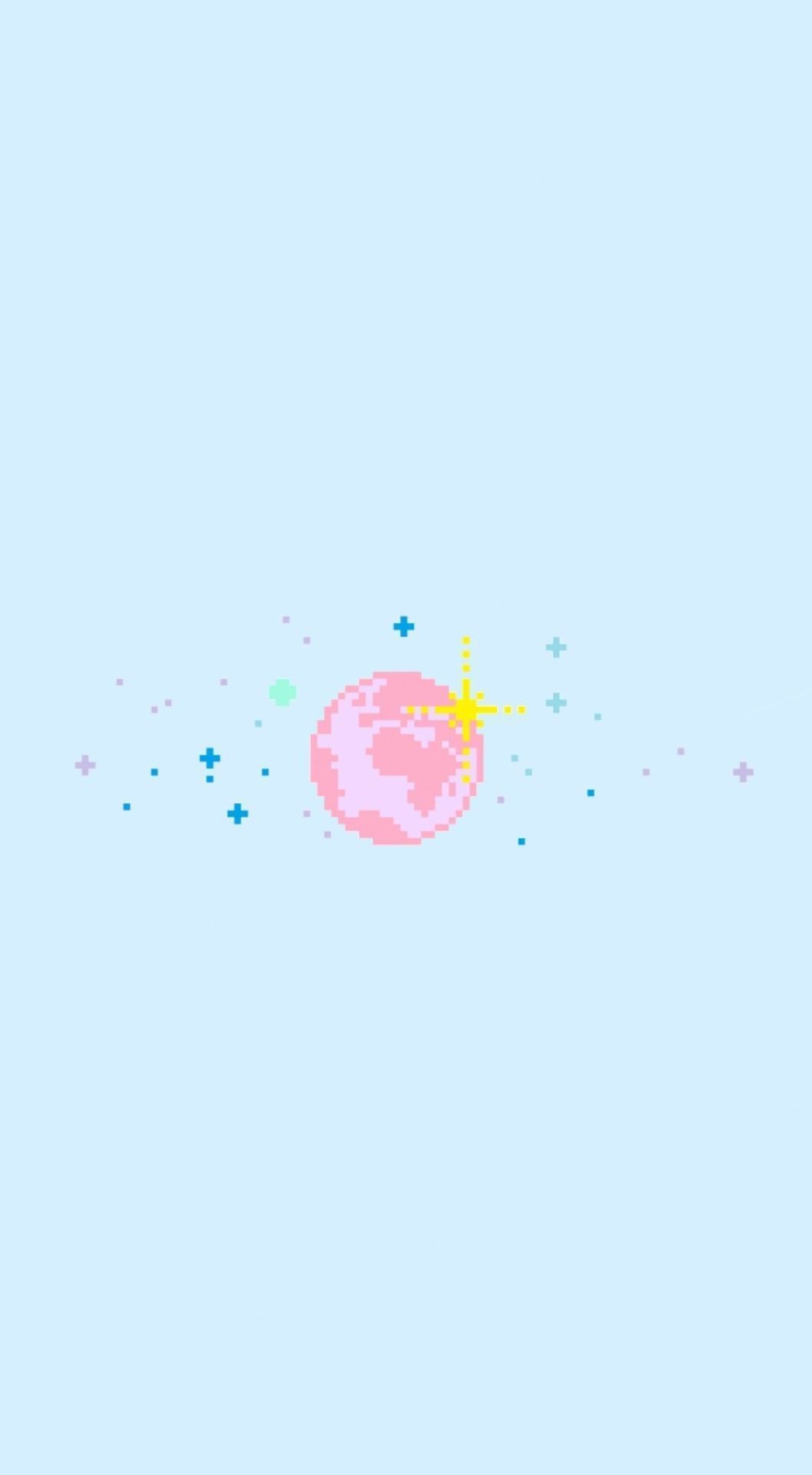 Planet, Pastellfarben, Hellblau, Rosa, Niedlich, Minimalismus, Hintergrundbild fürs iPhone 17