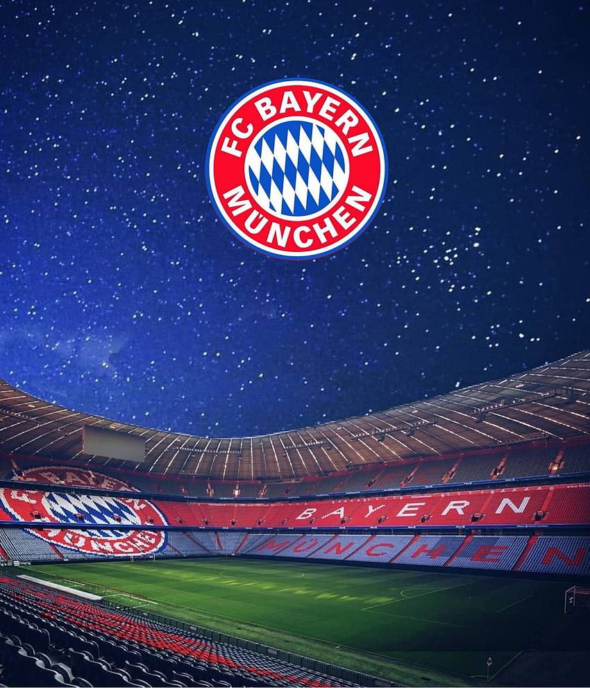 FC Bayern München, Allianz Arena, Sternenhimmel, Spielfeld, Wappen, Hintergrundbild fürs Tablet
