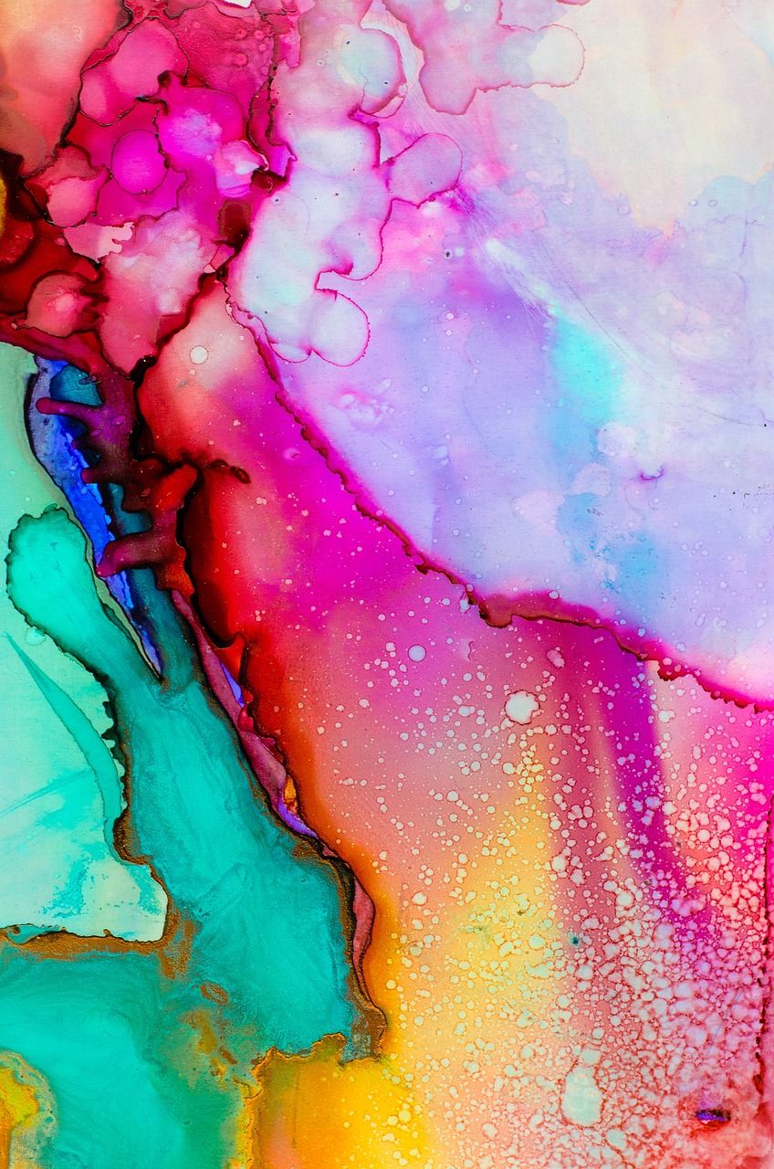 Alcohol Ink, Abstrakt, Bunt, Pink, Türkis, Flüssige Kunst, Hintergrundbild fürs iPhone 17