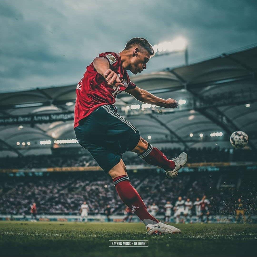 FC Bayern München, Fußballspieler, Schuss, Stadion, Bewölkter Himmel, Hintergrundbild fürs Tablet