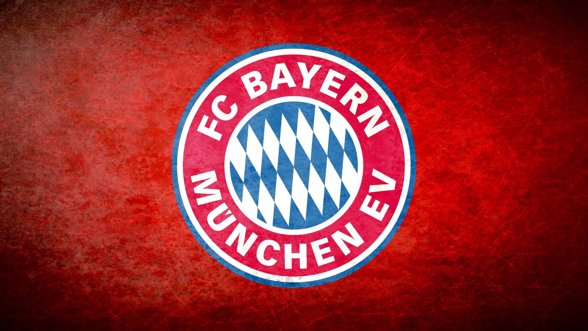 FC Bayern München, Wappen, Roter Hintergrund, Grunge, Full HD Wallpaper